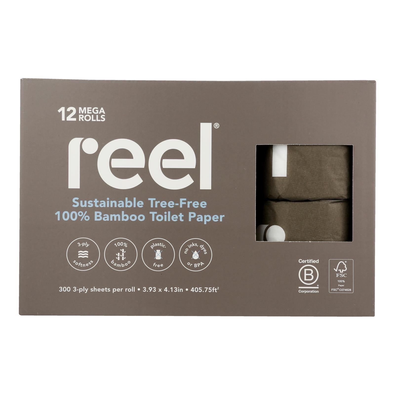 Reel - Toilet Paper Bamboo - Case of 2-12 Count