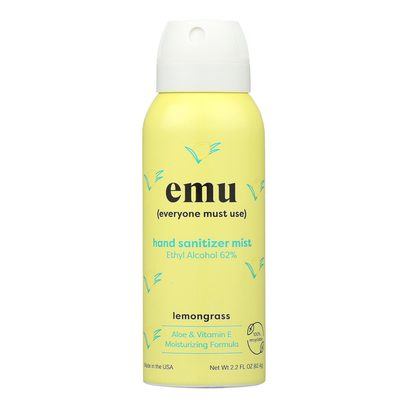 Emu - Hnd Sntzr Lemongrass Mist - Case Of 6-2.2 Oz