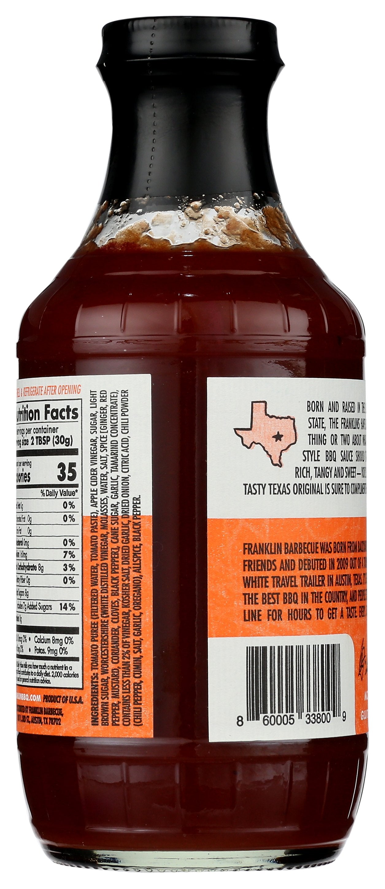 FRANKLIN BBQ SAUCE BBQ ORIGINAL TEXAS - Case of 6