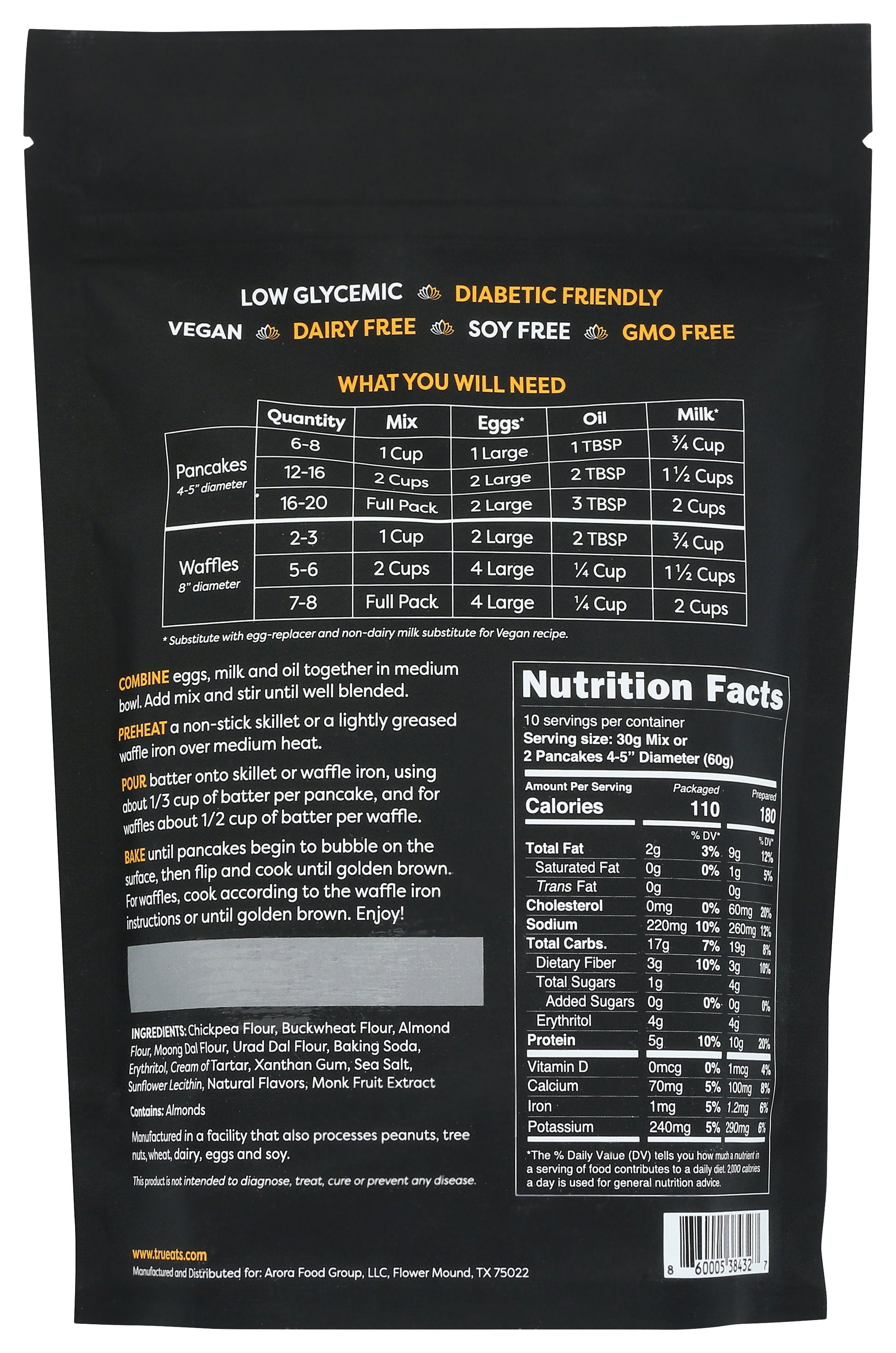 TRUEATS MIX PANCAKE WAFFLE - Case of 6