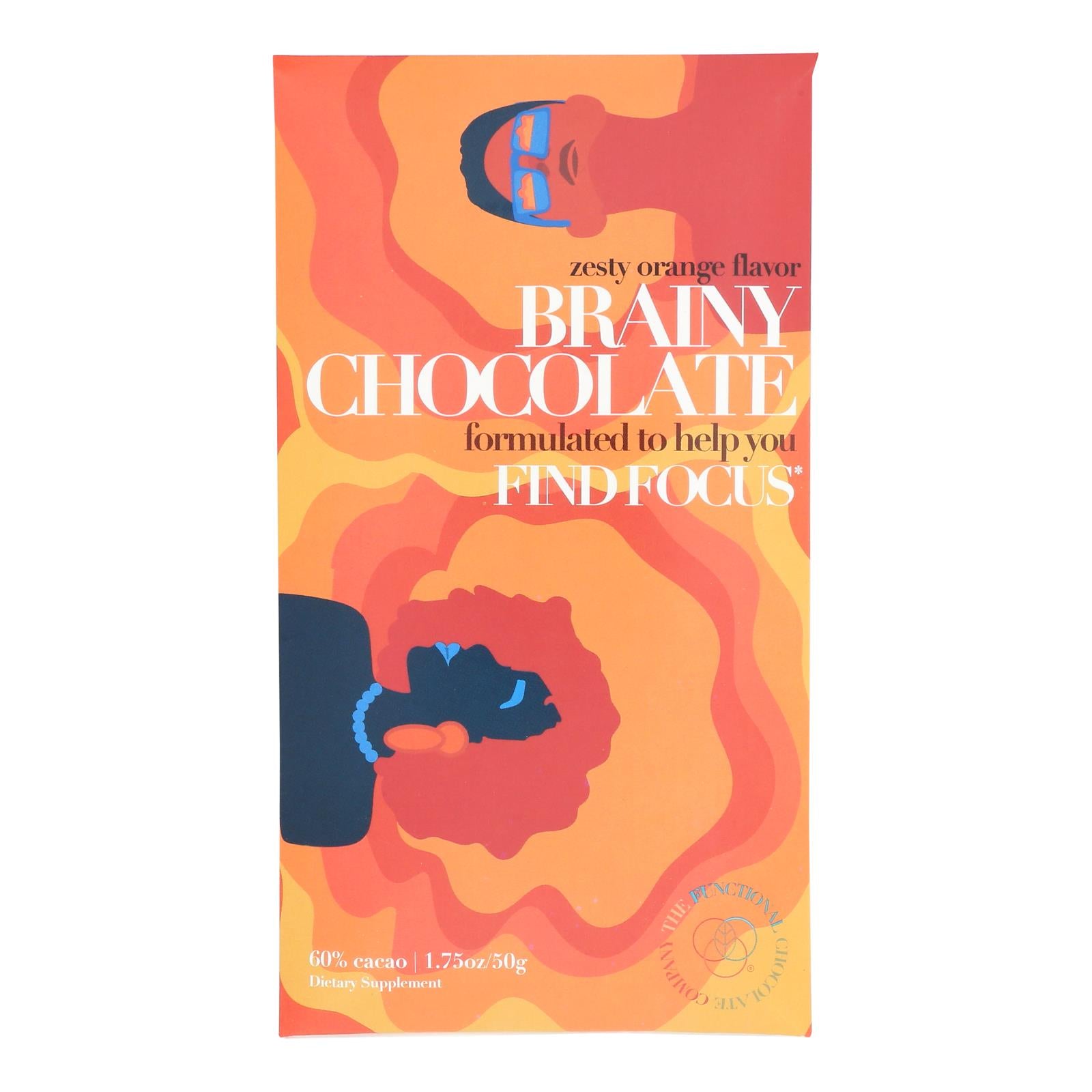 The Functional Chocolate Co - Chocolate Bar Brainy - Case of 12-1.75 OZ