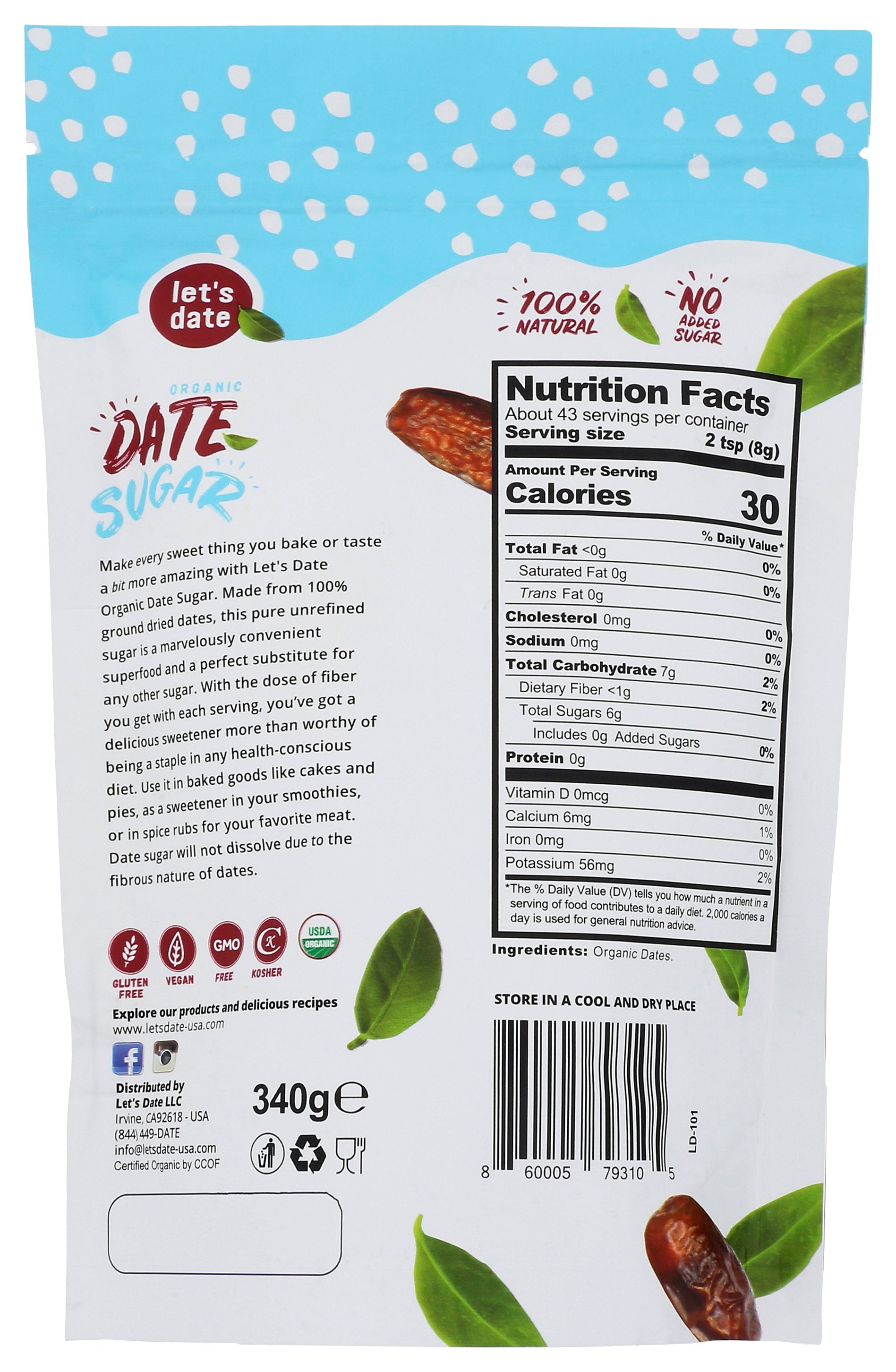 LETS DATE SUGAR DATE ORG - Case of 6