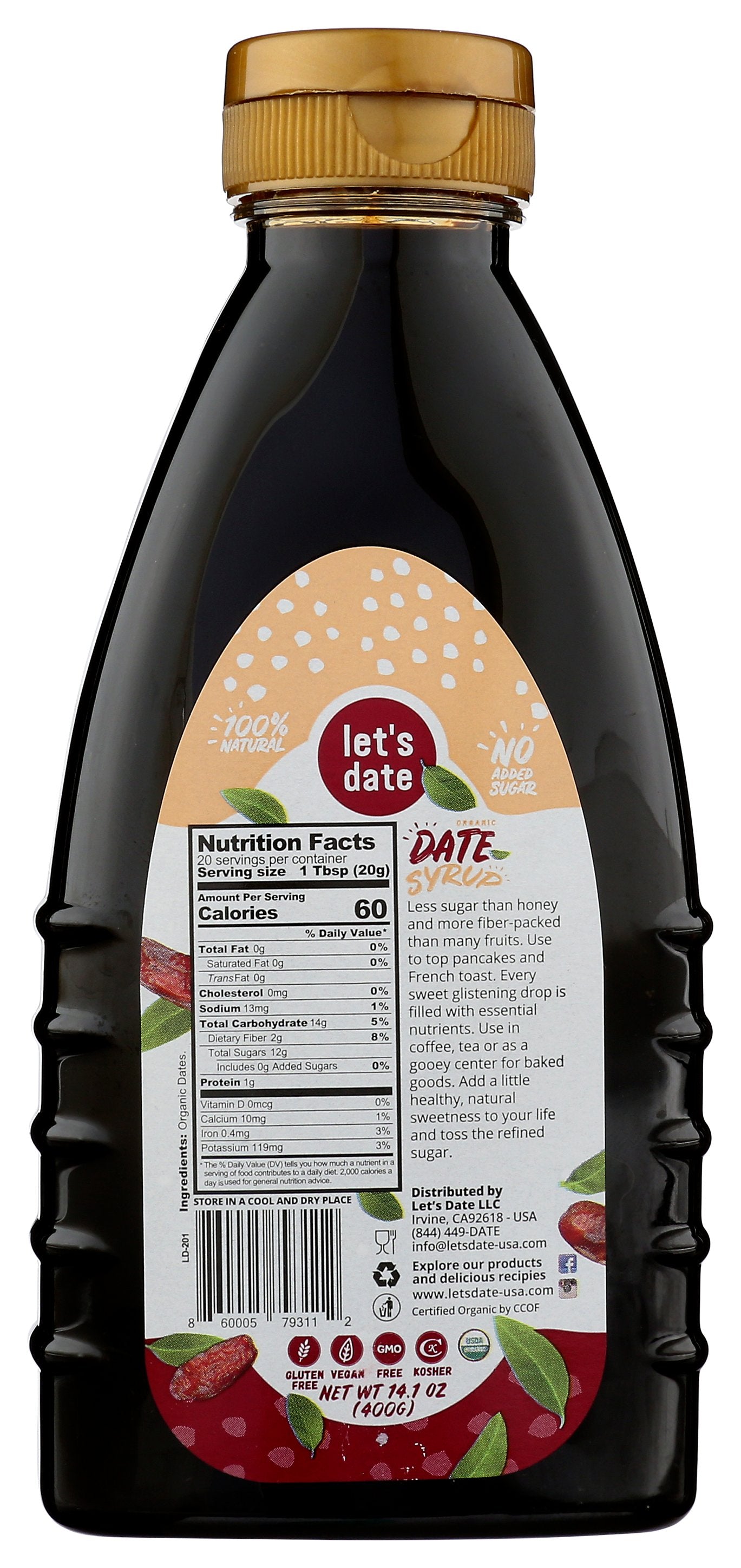 LETS DATE SYRUP DATE ORGANIC - Case of 6