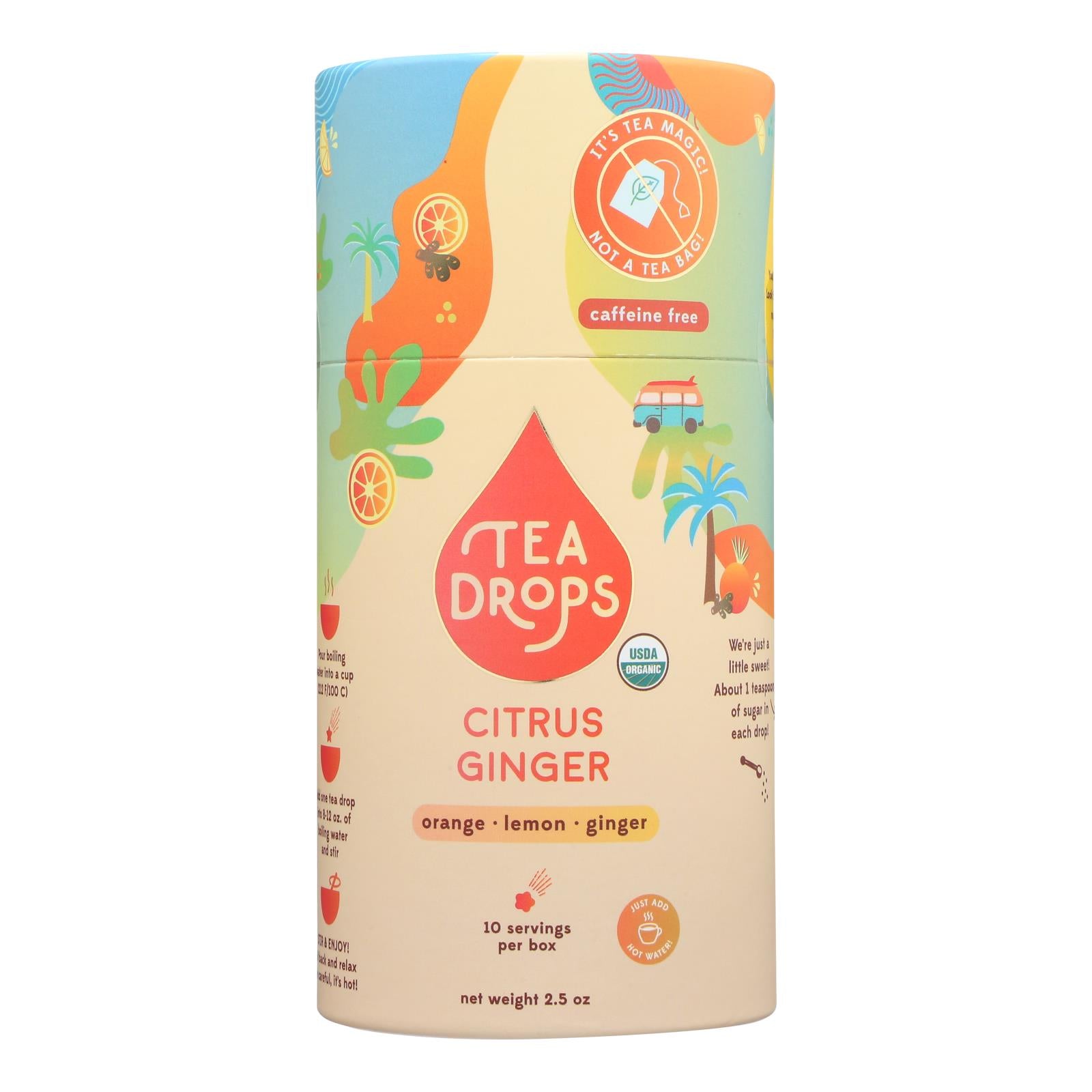 Tea Drops Organic Pressed Tea - Case of 6 - 10 CT