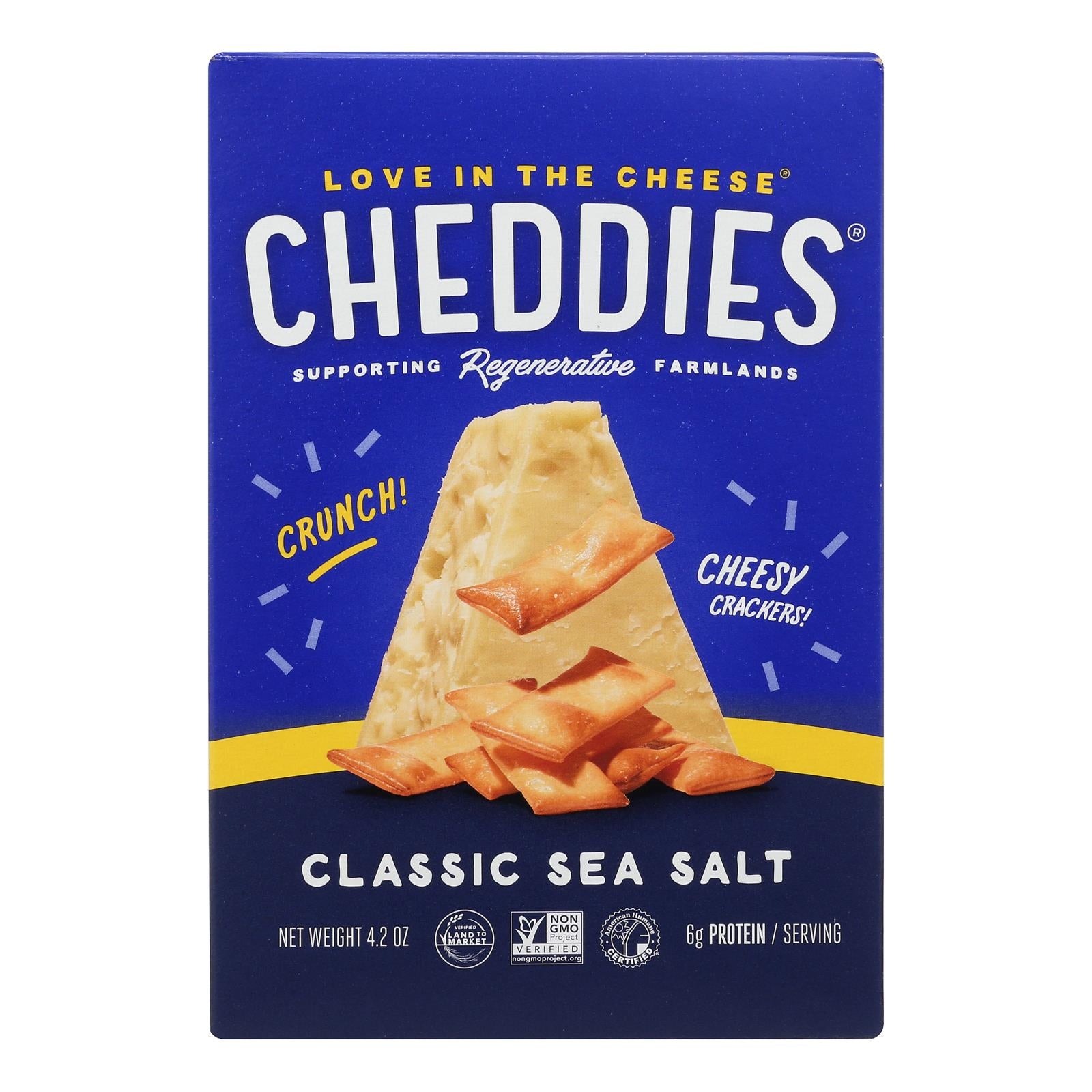 Cheddies - Cracker Organic Cheddar Classic Sea Salt - Case of 6 - 4.2 Ounces