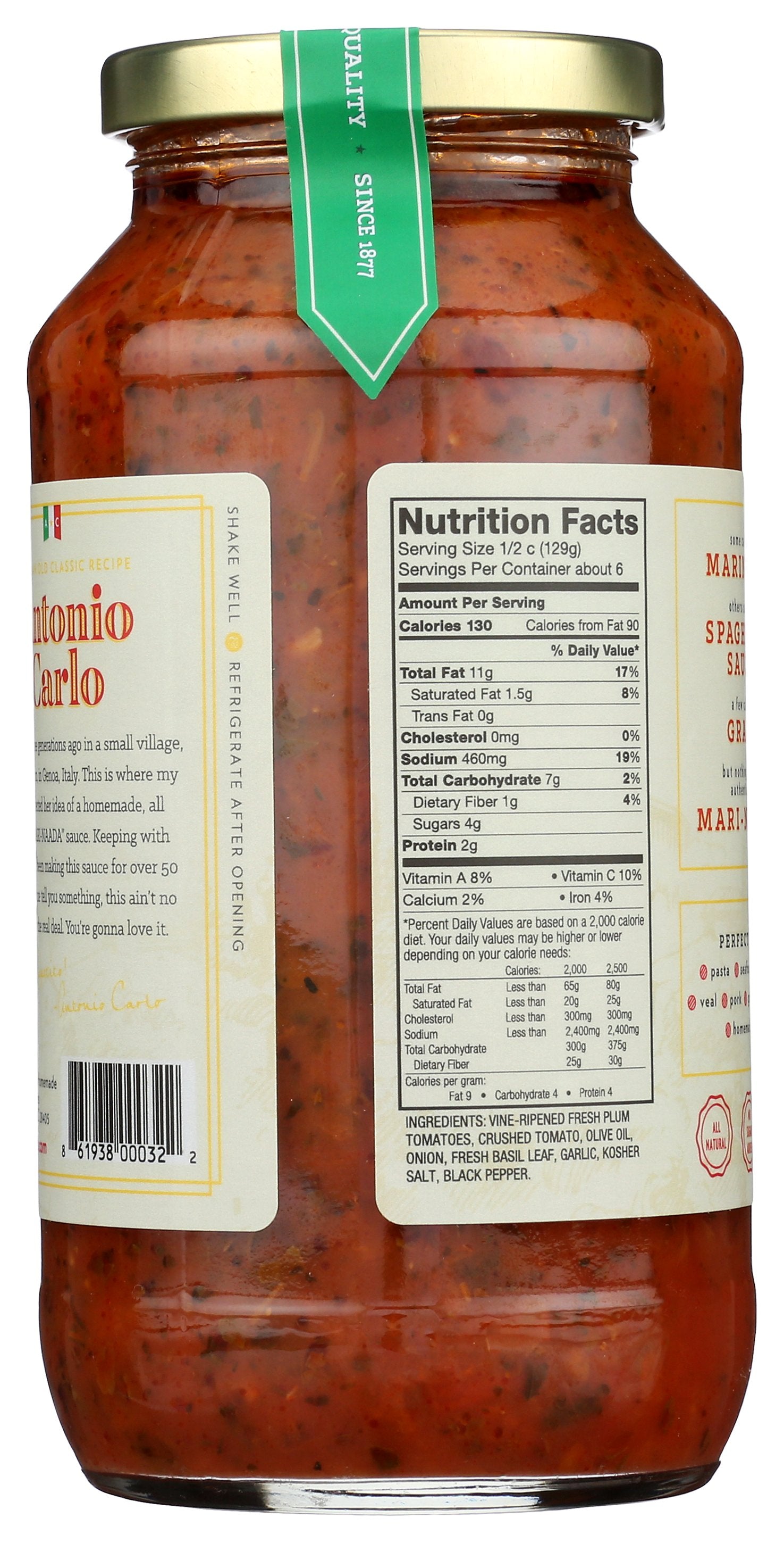 ANTONIO CARLO GOURMET SAU SAUCE TOMATO BASIL - Case of 6