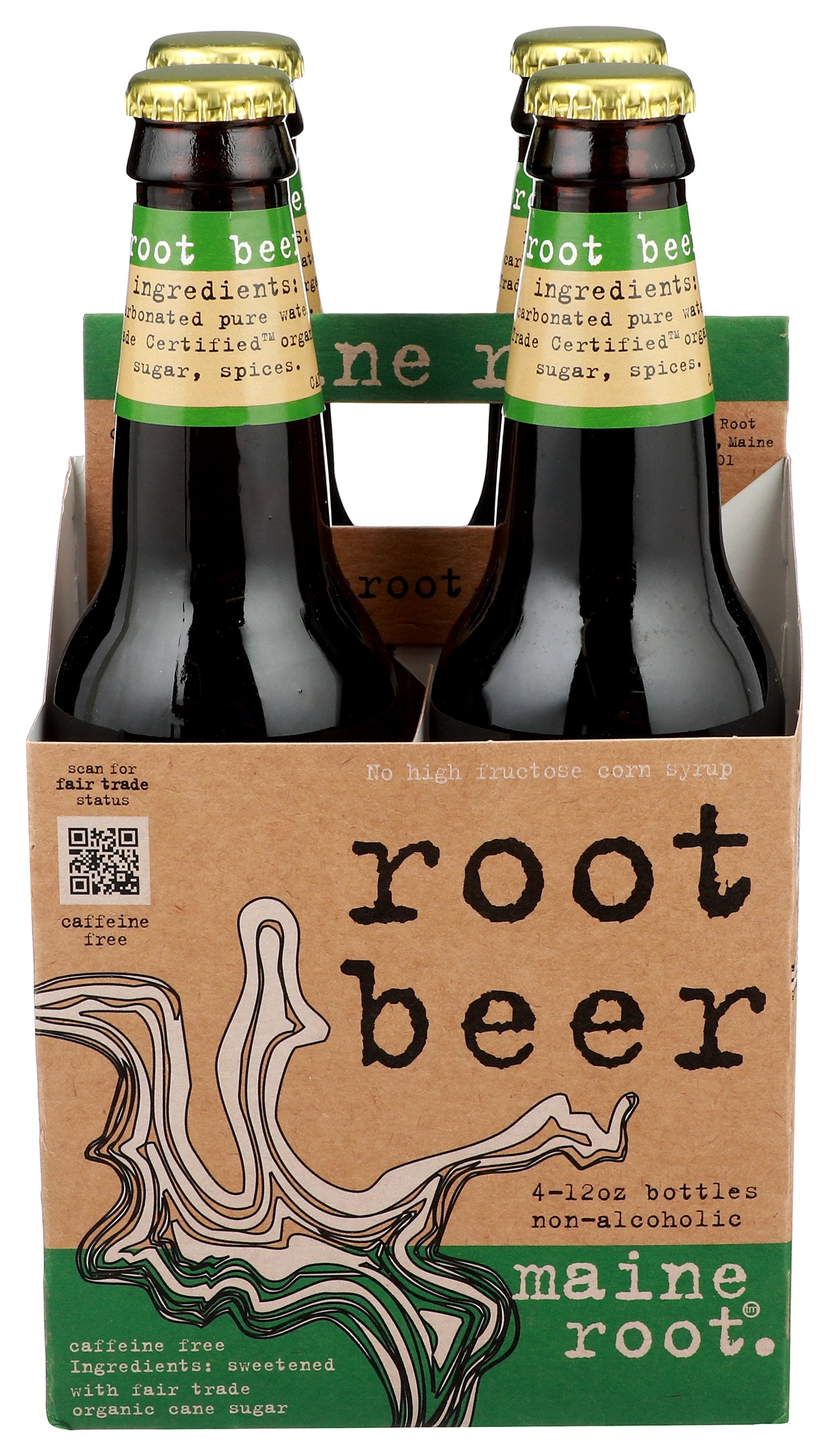 MAINE ROOT SODA ROOT BEER SWTN 4PK - Case of 6