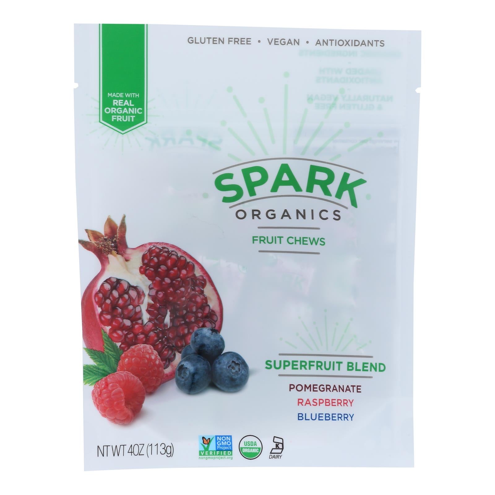 Spark Organics - Fruit Chews Organic Superfruit Blend - Case of 16-4 Ounces