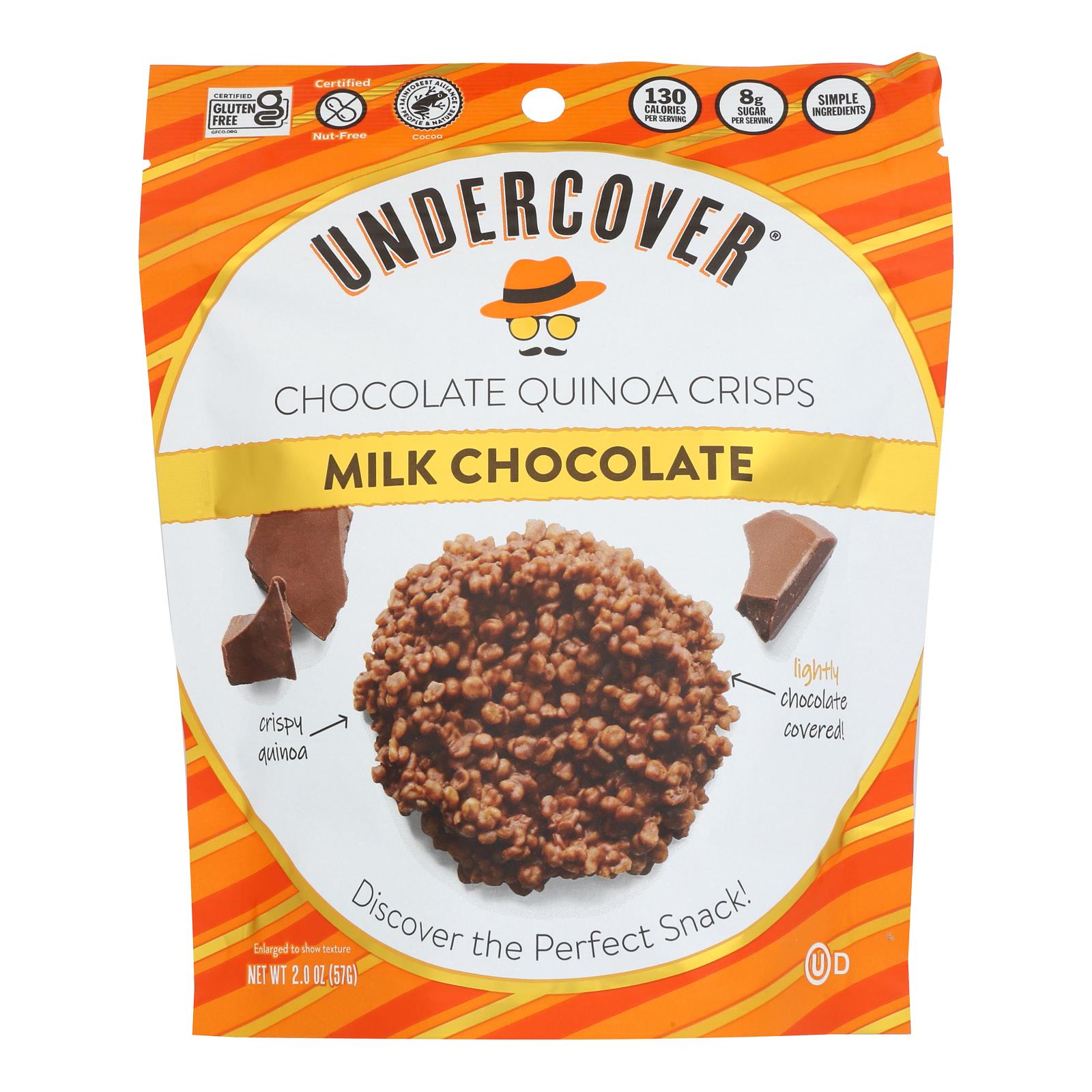 Undercover Quinoa - Crispy Quinoa Milk Choco - Case of 12 - 2 OZ