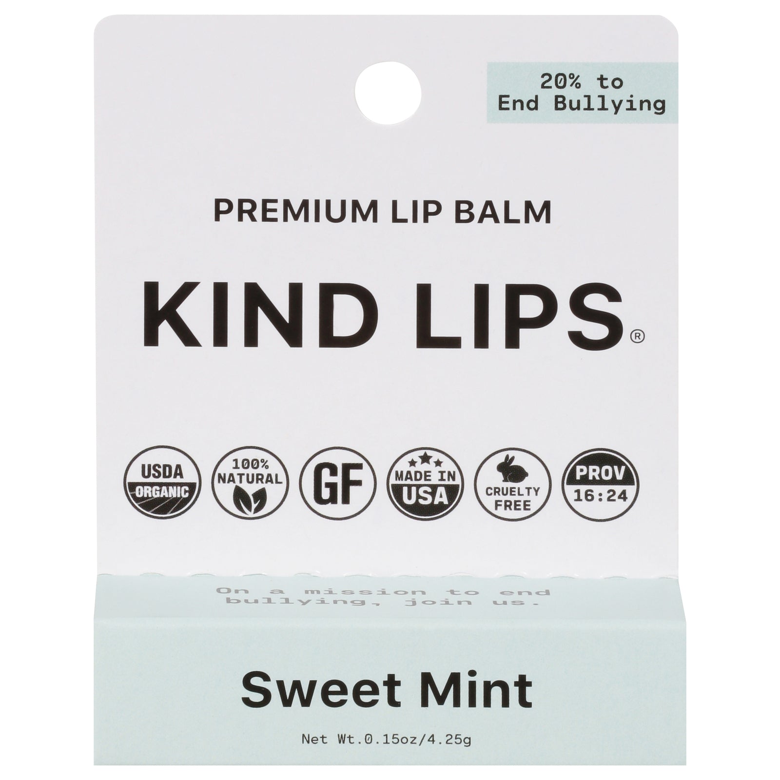 Kind Lips - Lip Balm Organic Sweet Mint 12 Count - Case of 12 - 0.15 Ounce