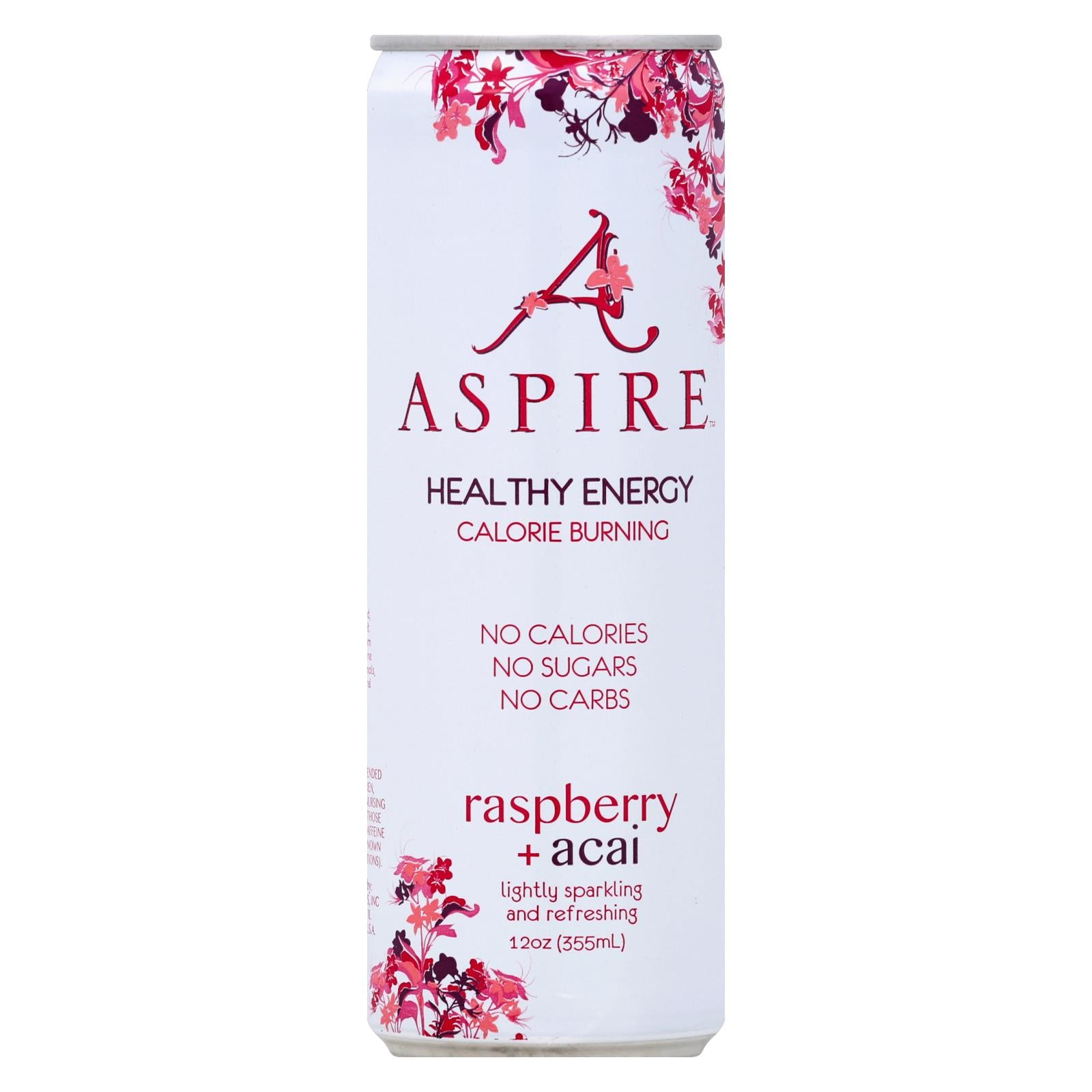 Aspire Healthy Energy - Sparkling Raspberry Acai - Case Of 12 - 12 Oz