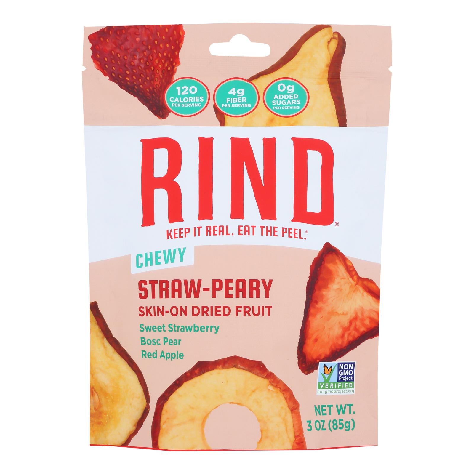 Rind Snacks - Drd Fruit Blend Straw-peary - Case Of 12 - 3 Oz