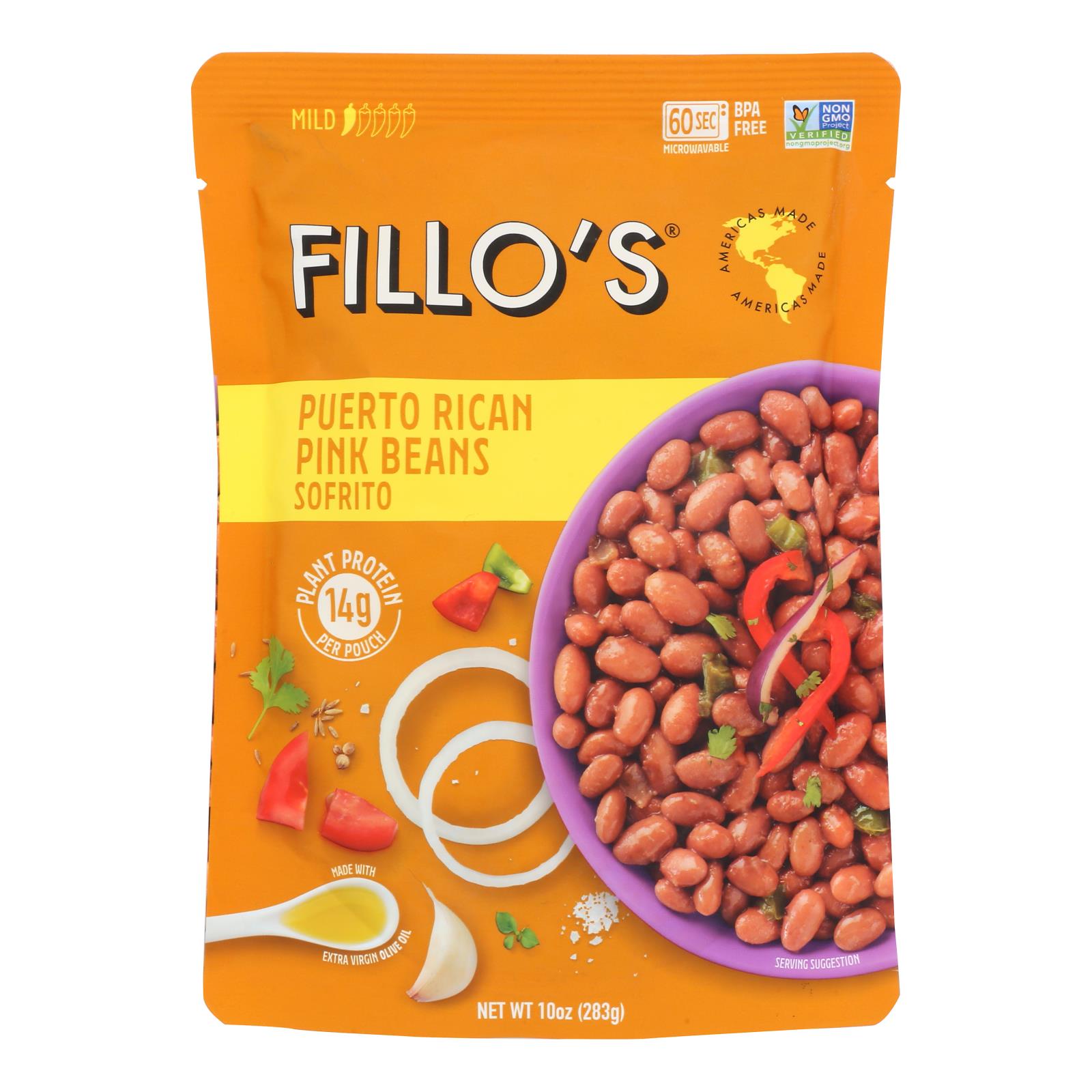 Fillo's Beans - Puerto Rican Pink Beans - Case Of 6 - 10 Oz.