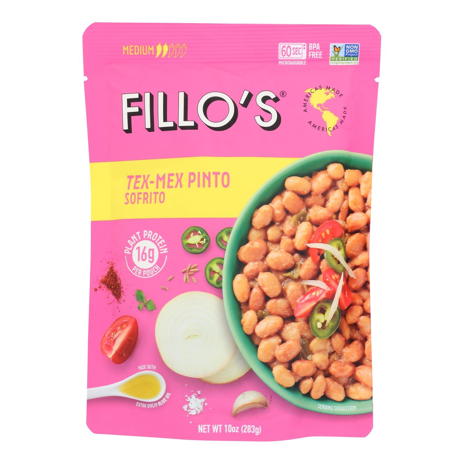 Fillo's Beans - Tex Mex Pinto - Case Of 6 - 10 Oz.