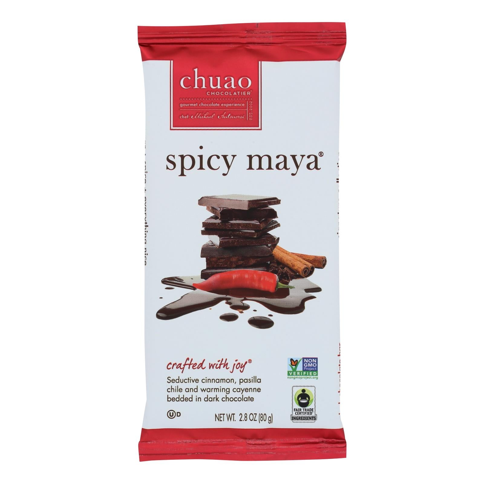 Chuao Chocolatier - Candy Bar Spicy Maya - Case of 12 - 2.8 ounces