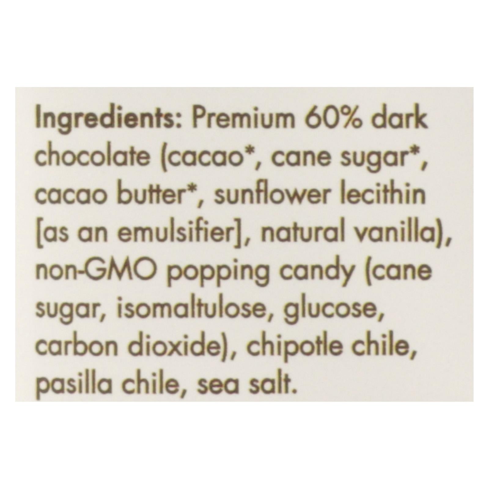 Chuao Chocolatier Firecracker Dark Chocolate Bar - Case of 12 - 2.8 OZ