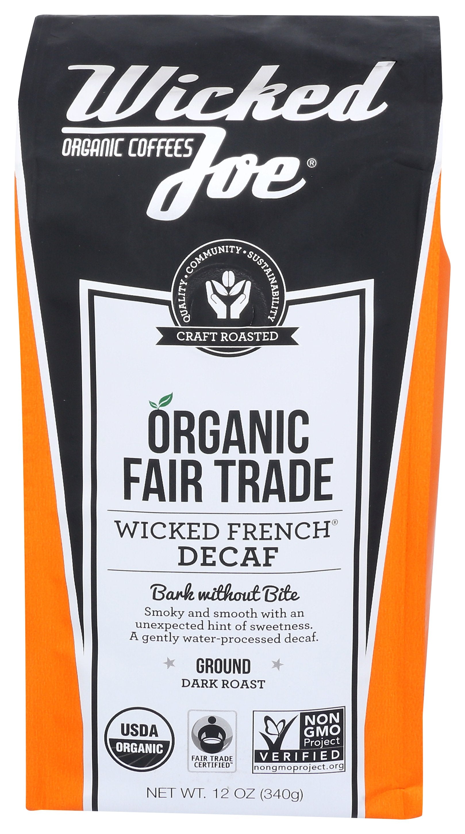 WICKED JOE COFFEE COFFEE GROUND DECAF D RST - Case of 6