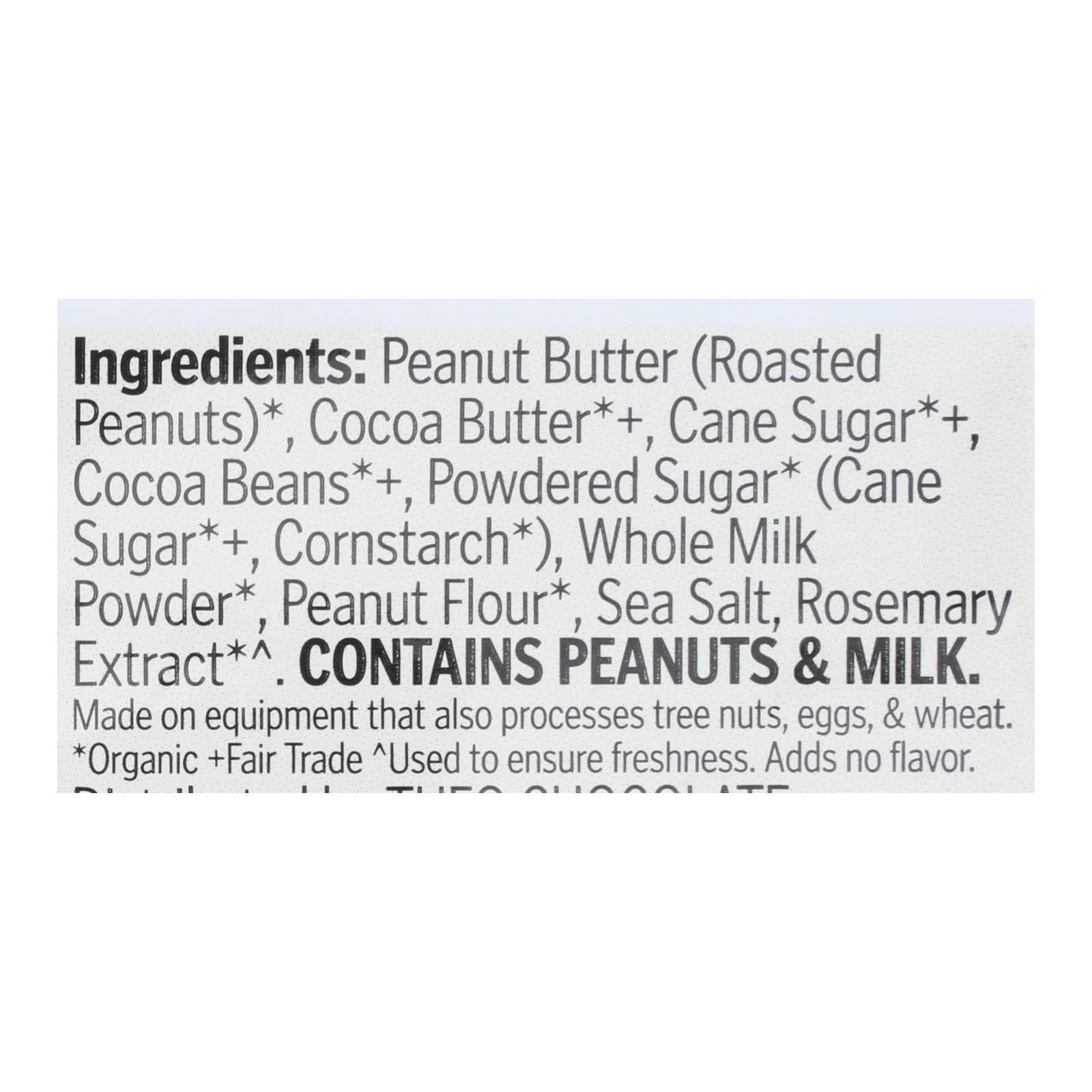 Theo Chocolate Peanut Butter Cups - Milk Chocolate - 1.3 oz - Case of 12