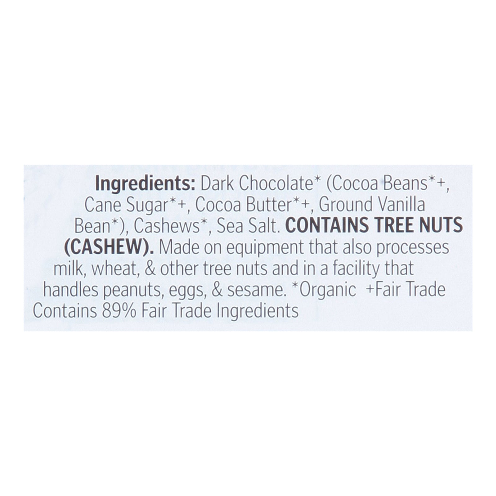 Theo Chocolate - Bar Salted Cshew 85% - Case of 12-3 OZ