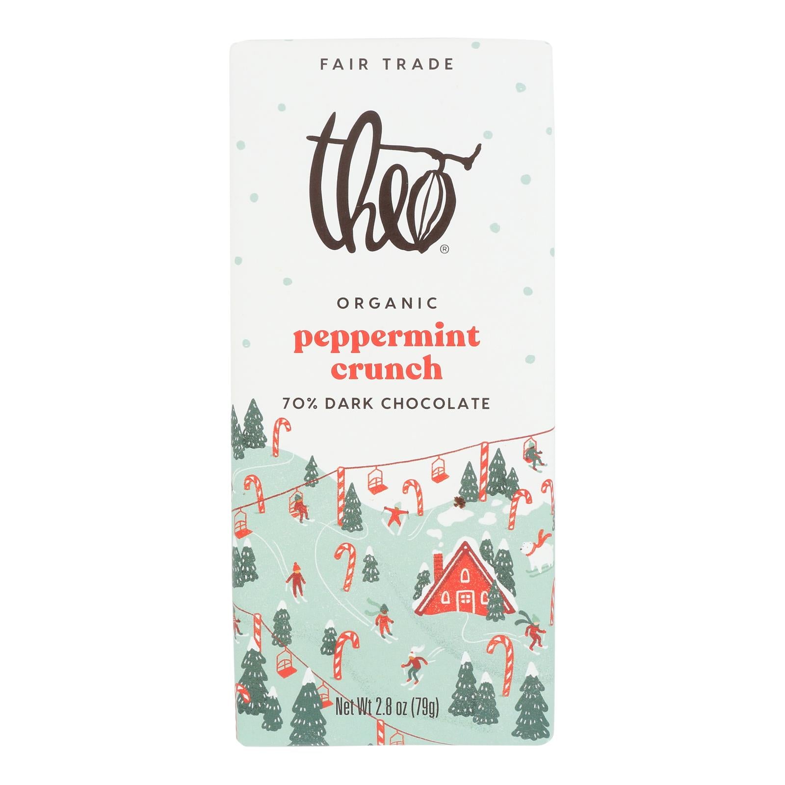 Theo Chocolate - Bar Pprmt Crunch 70% - Case of 12-2.8 OZ