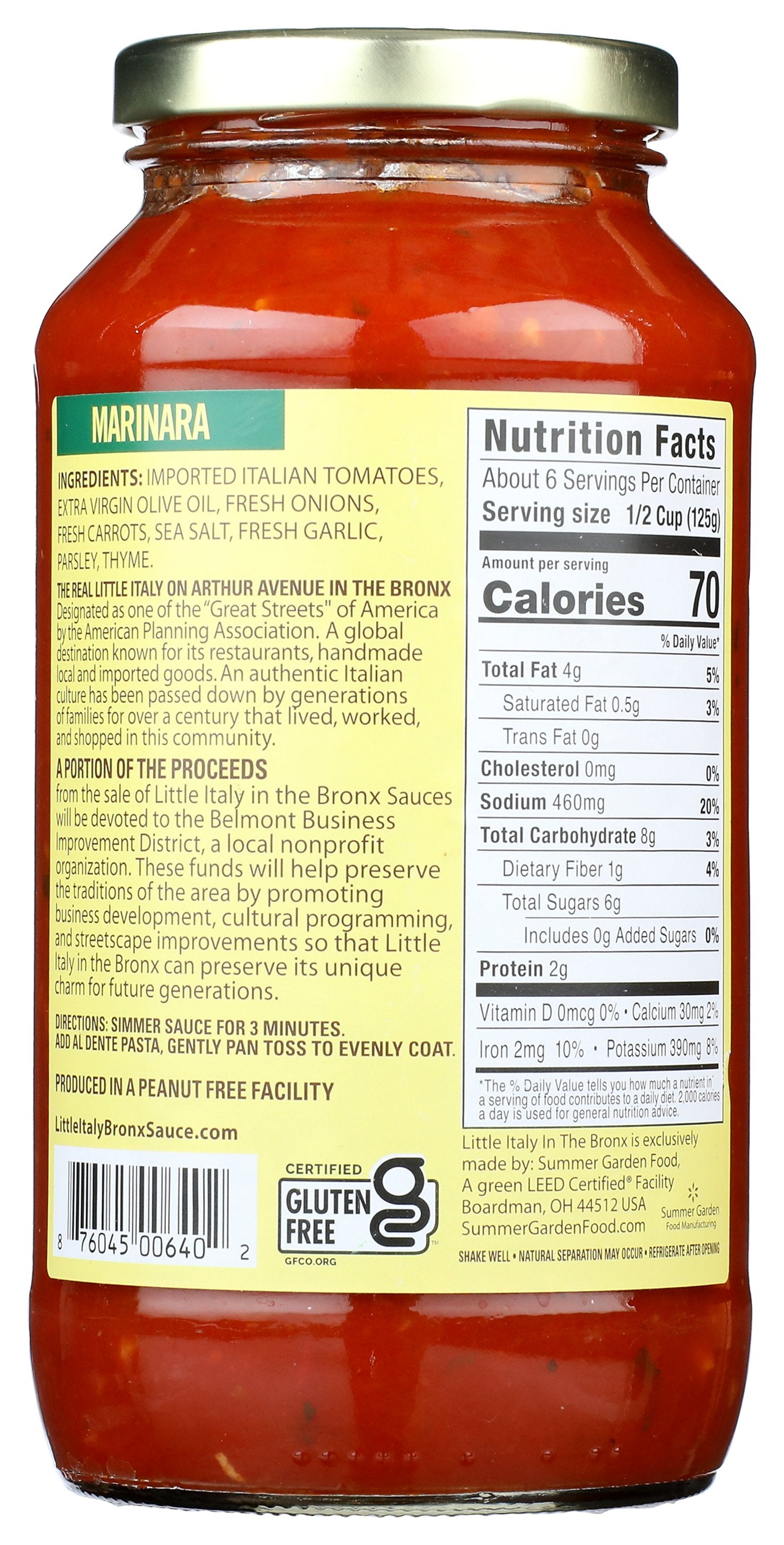 LITTLE ITALY IN THE BRONX SAUCE MARINARA - Case of 6