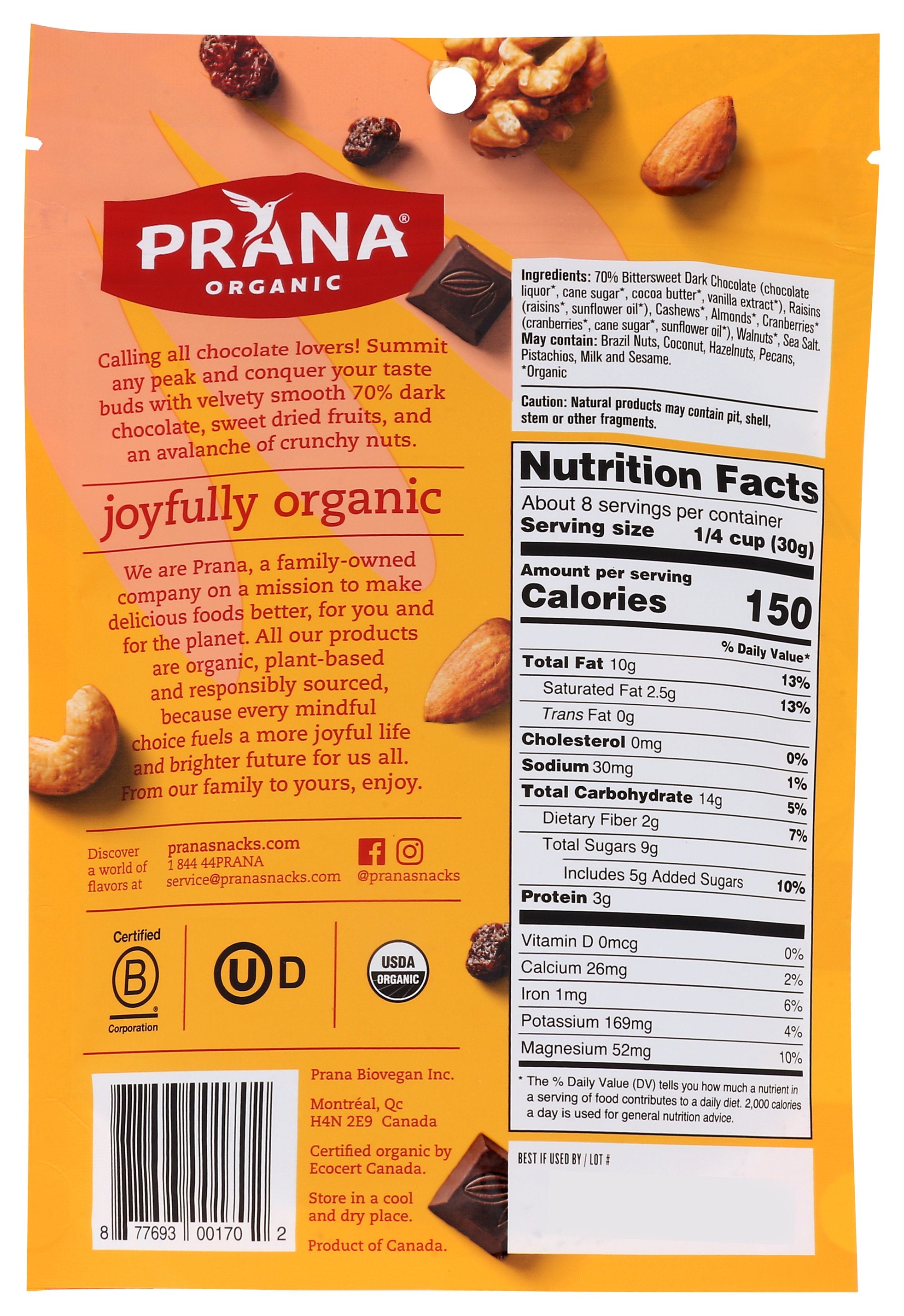PRANA MIX TRAIL CHOCOLATE DELUX - Case of 6