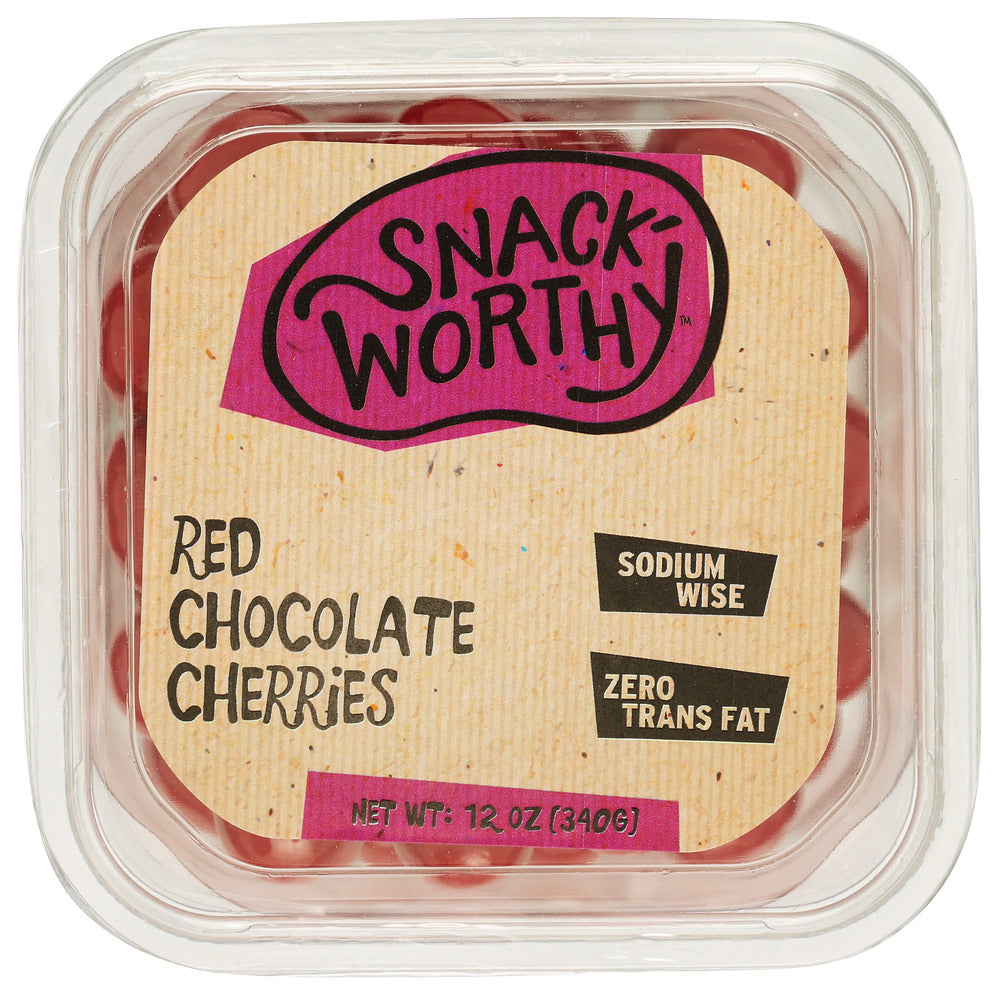 Snackworthy Cherries Red Chocolate- Pack of 12 - 12 Oz