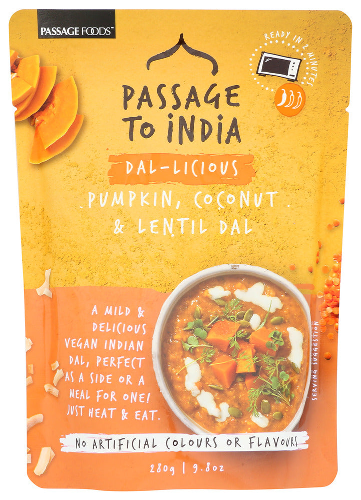 Passage Foods Dal Lentil Pumpkin Coconut - Pack of 6 - 9.8 oz