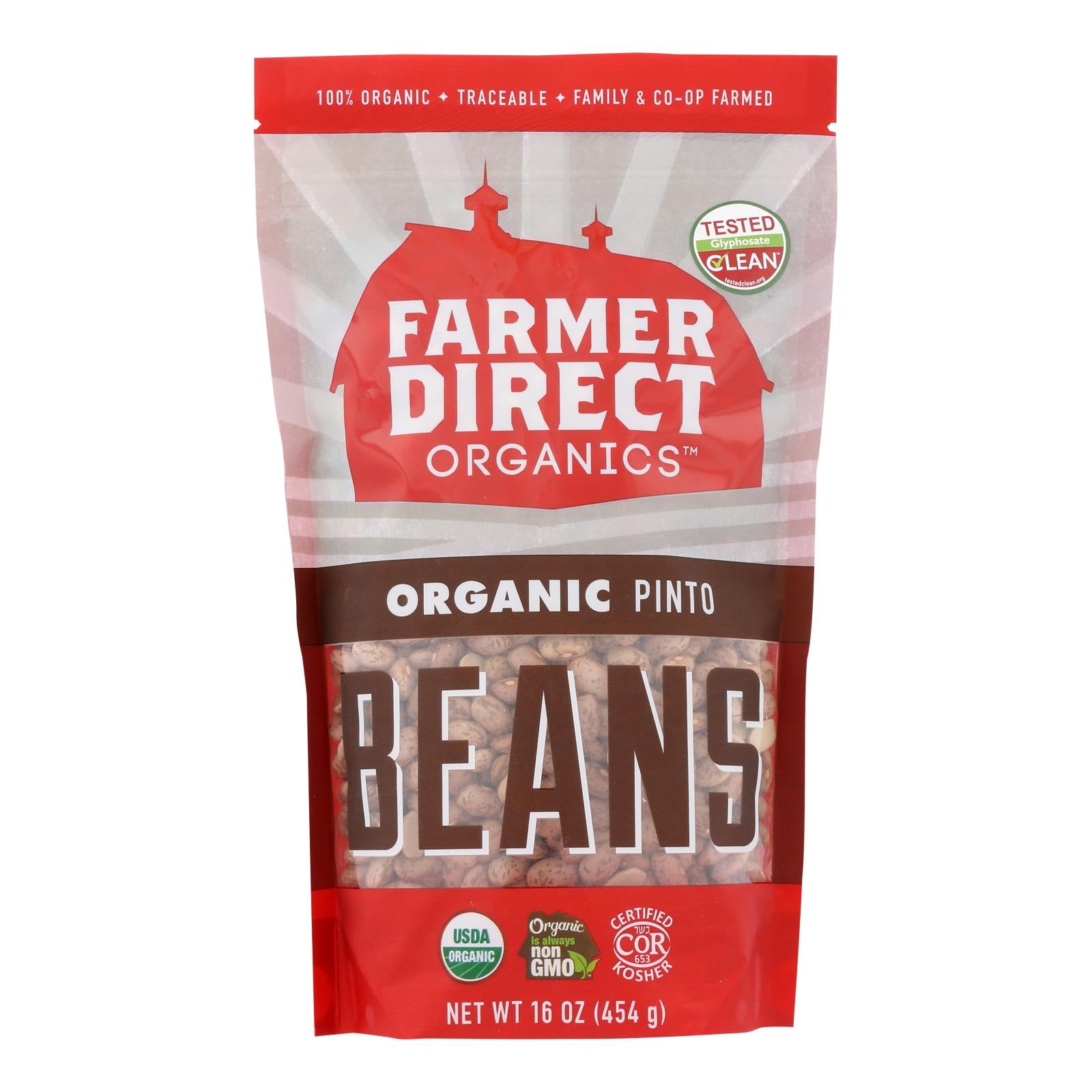 Farmer Direct Cooperative - Beans Organic Pinto - Case of 6-16 ounces