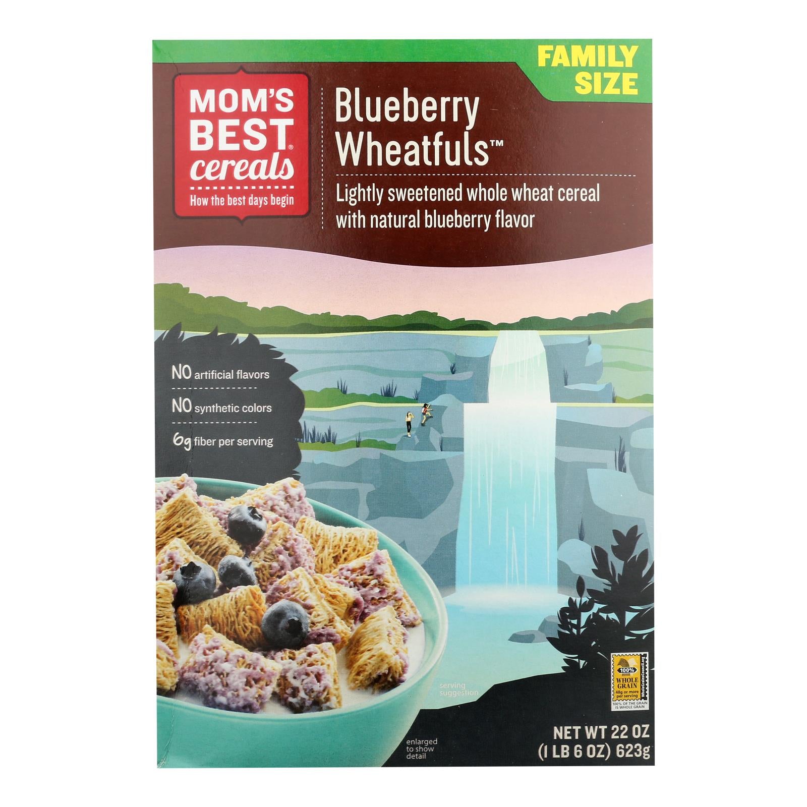 Mom's Best Cereal® Lightly Sweetened Whole Wheat Cereal Blueberry Wheatfuls - Case Of 12 - 22 Oz