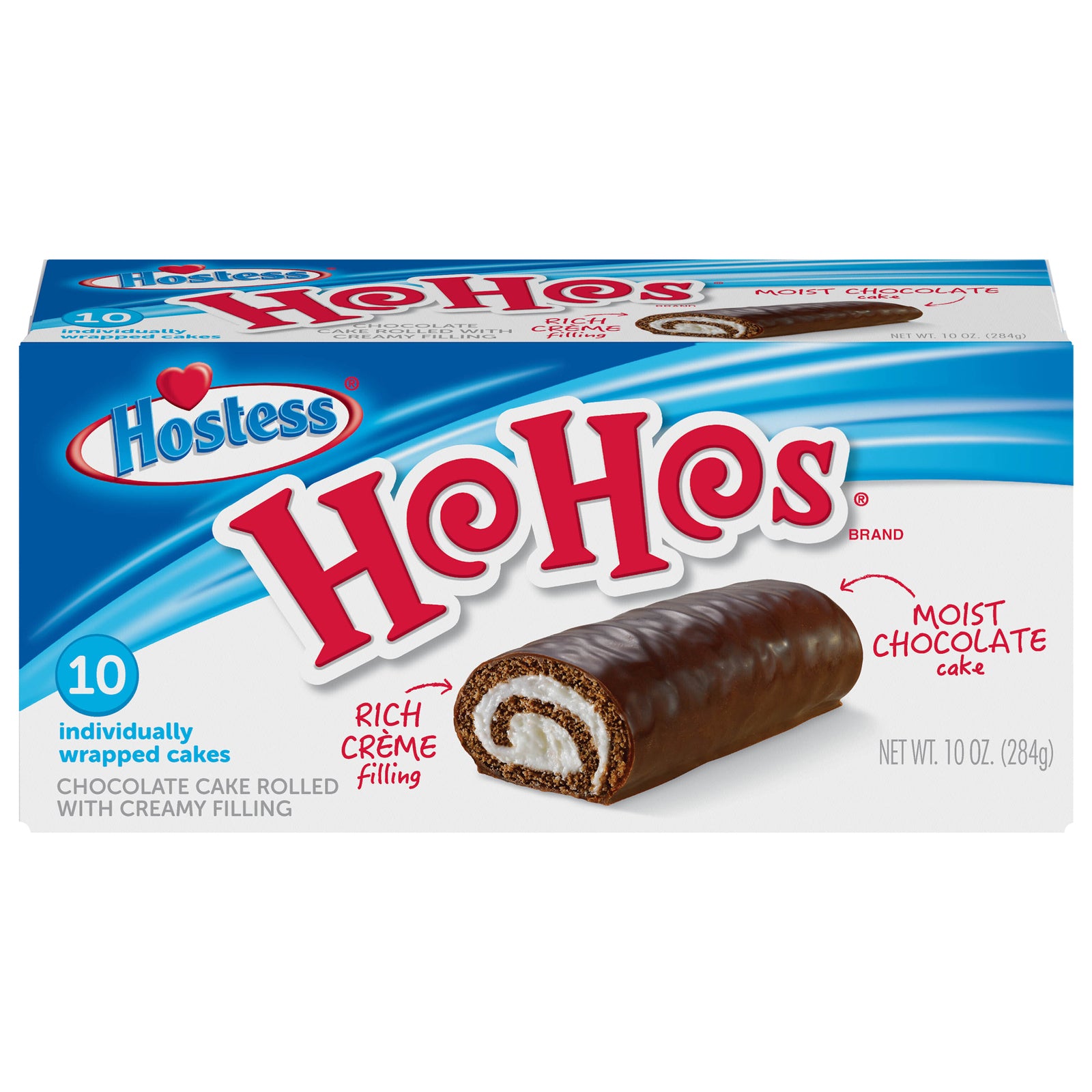 Hostess Chocolate Cake Rolled With Creamy Filling - Case of 6 - 10 OZ