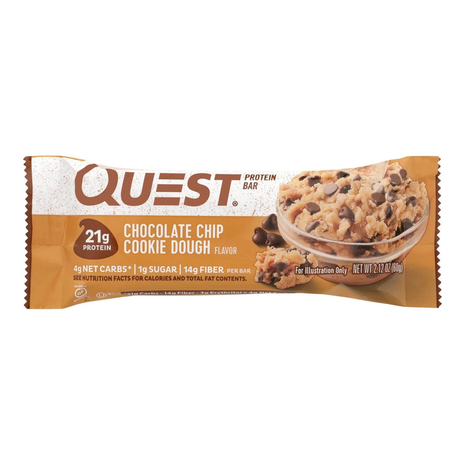 Quest Bar - Chocolate Chip Cookie Dough - 2.12 oz - case of 12