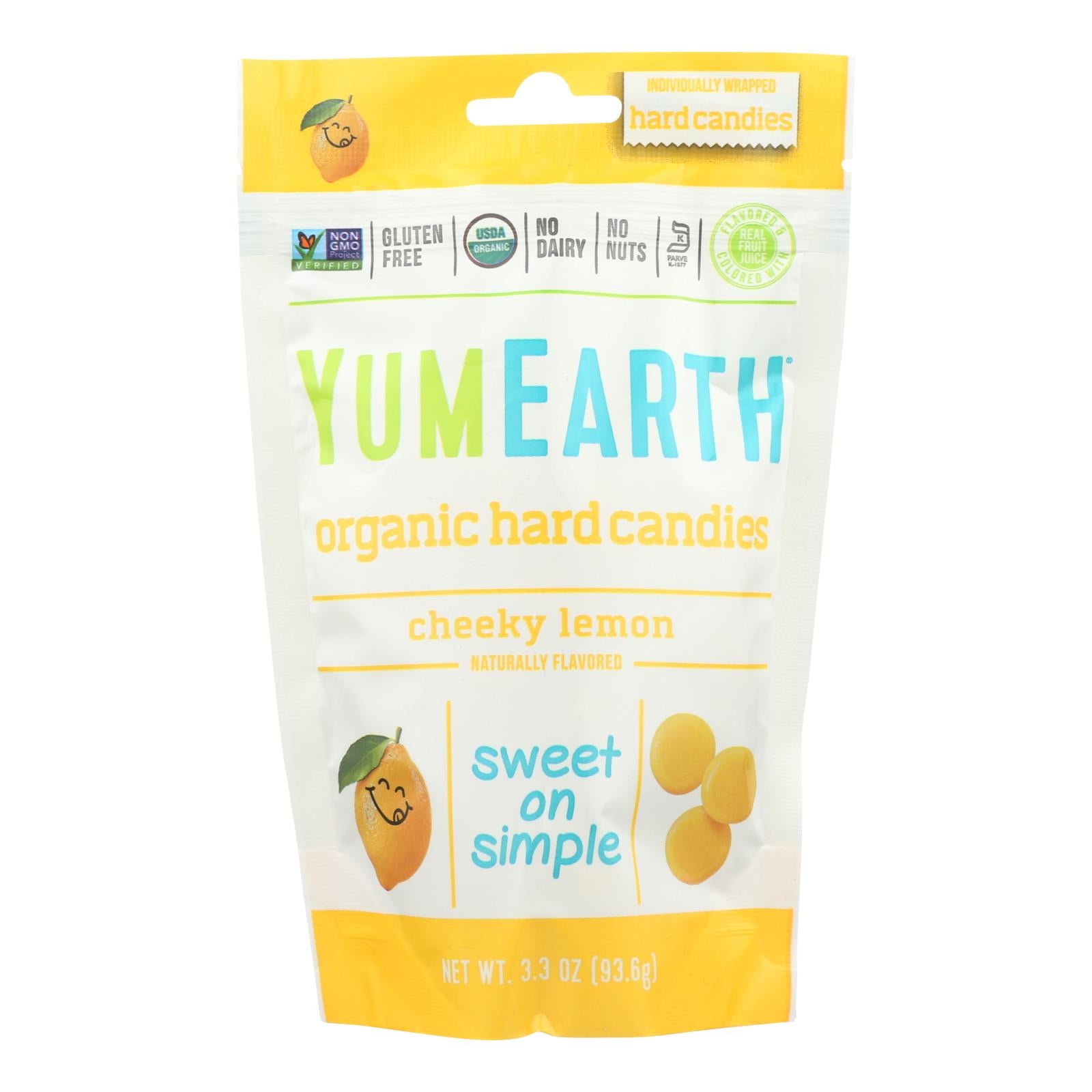 Yumearth Organics Organic Lemon Drops - Cheeky Lemon - 3.3 Oz - Case Of 6