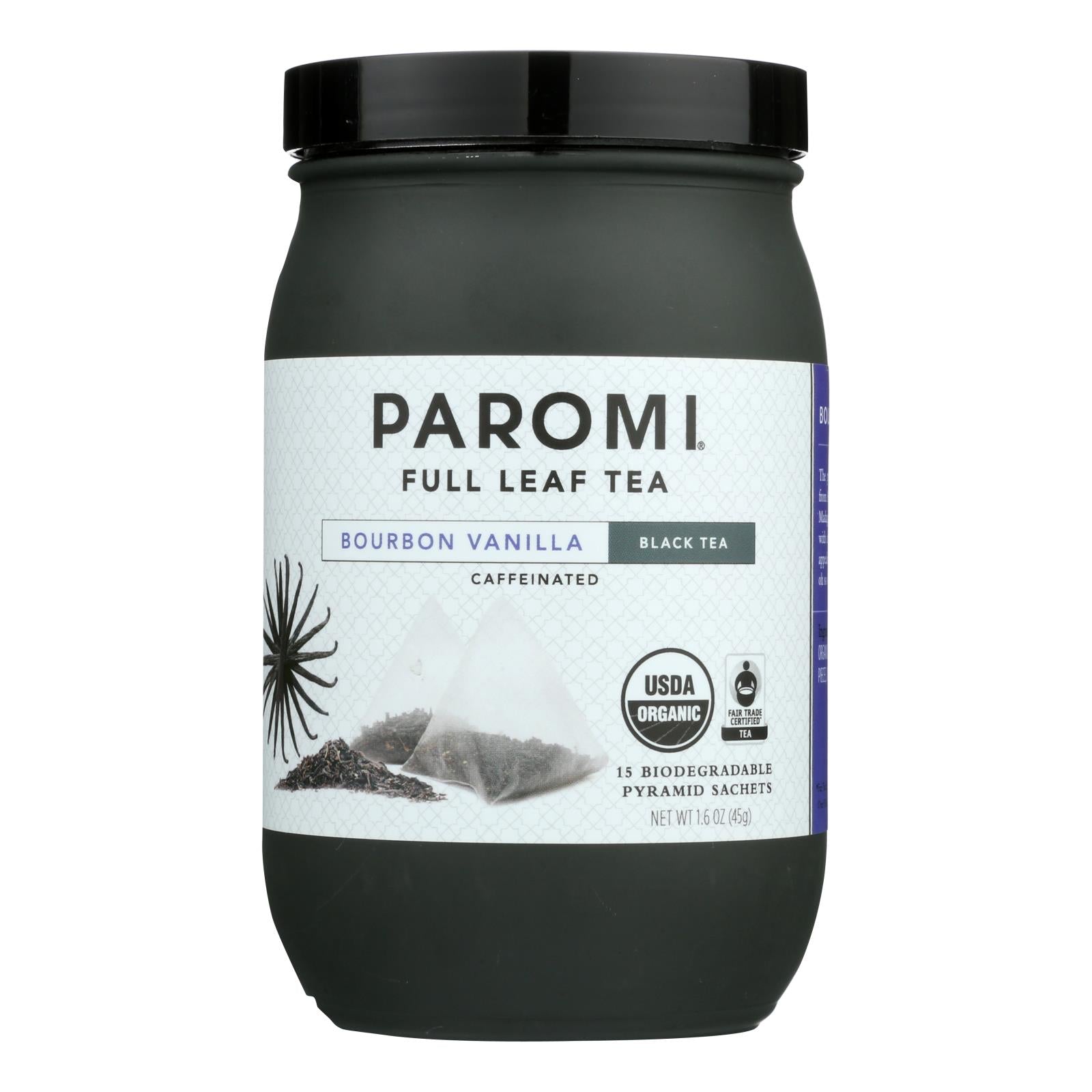 Paromi Tea - Tea Black Bourbon Vanilla - Case of 6-15 Count