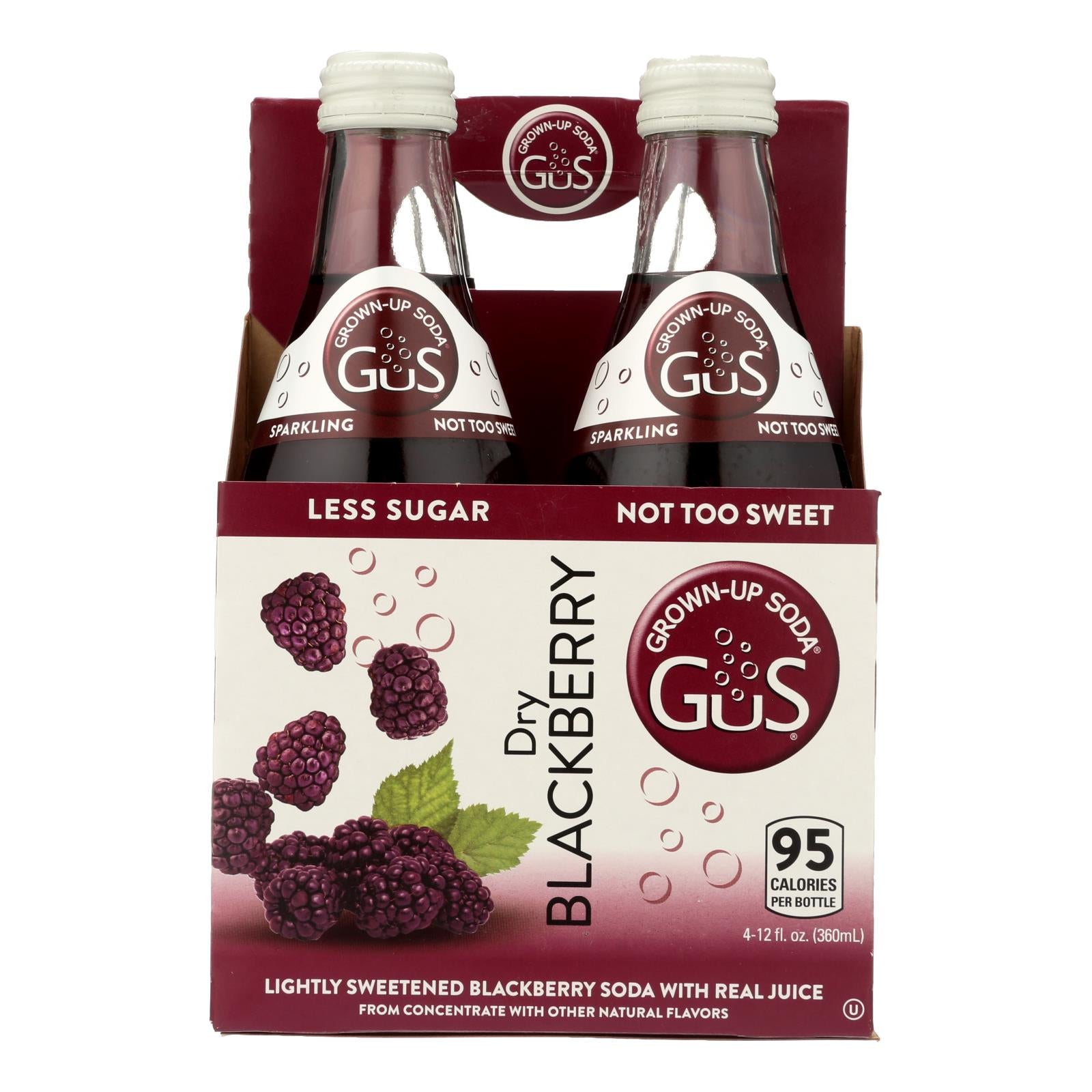 Gus Grown Up Soda - Soda Dry Blackberry - Case of 6 - 4/12 FZ