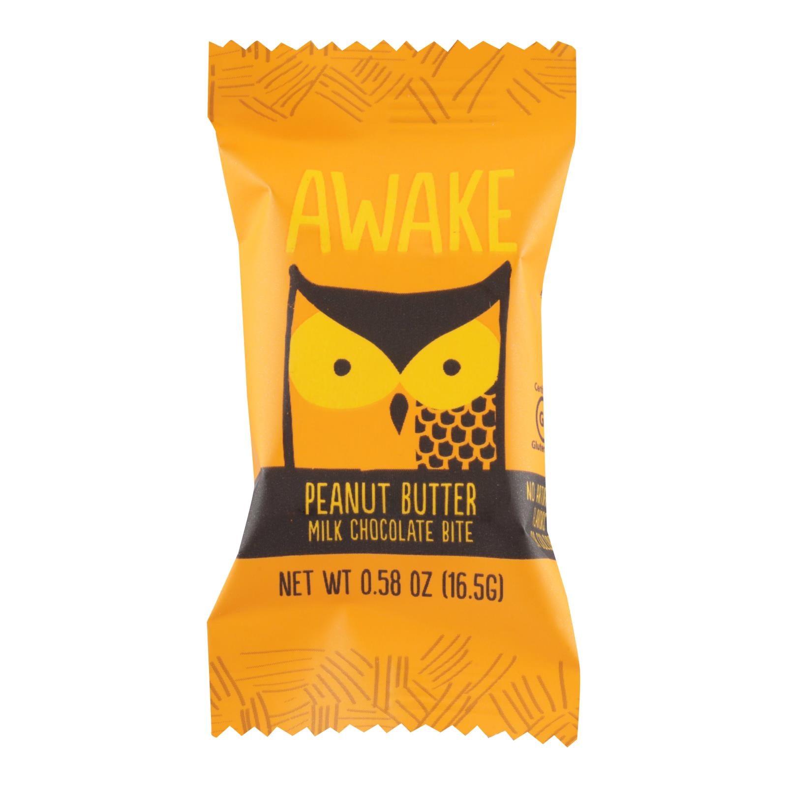 Awake Chocolate - Bites Peanut Butter Chocolate - Case of 50-.58 OZ