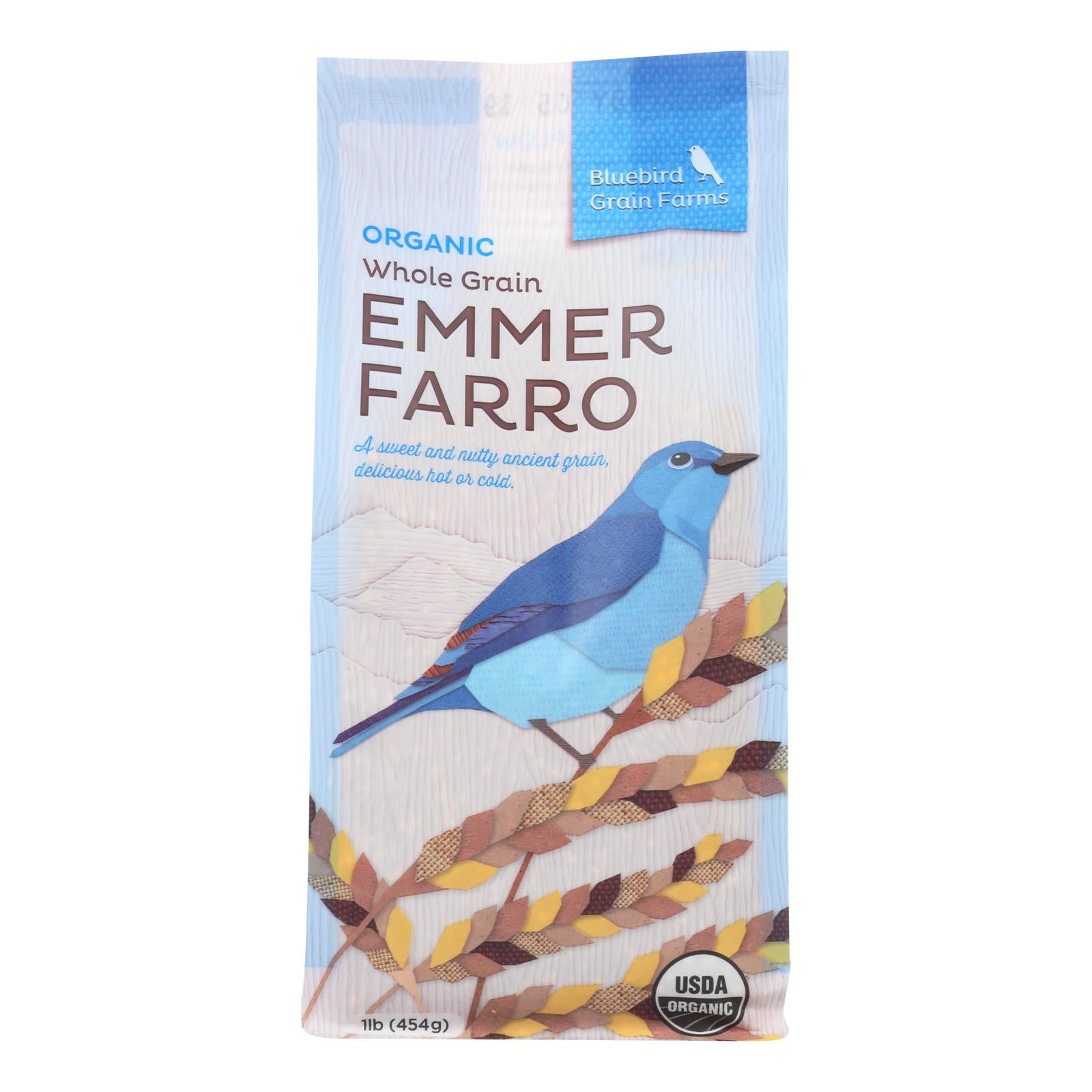 Bluebird Grains - Farro Organic Grade 1 Emmer Split - Case of 6-1 Pound