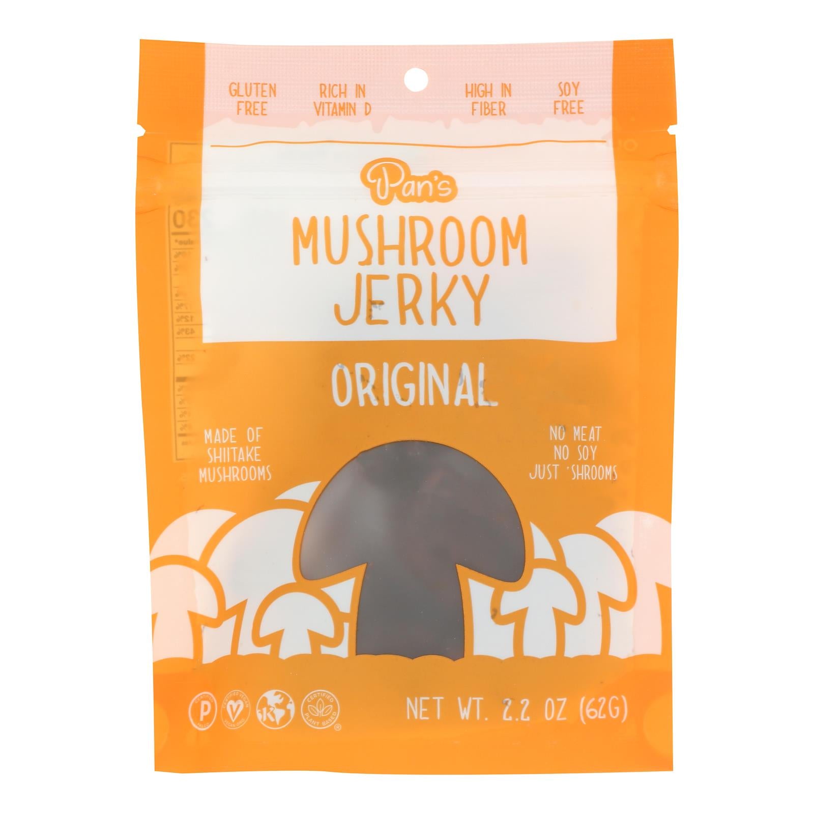 Pan's - Mushroom Jerky Original - Case Of 6-2.2 Oz