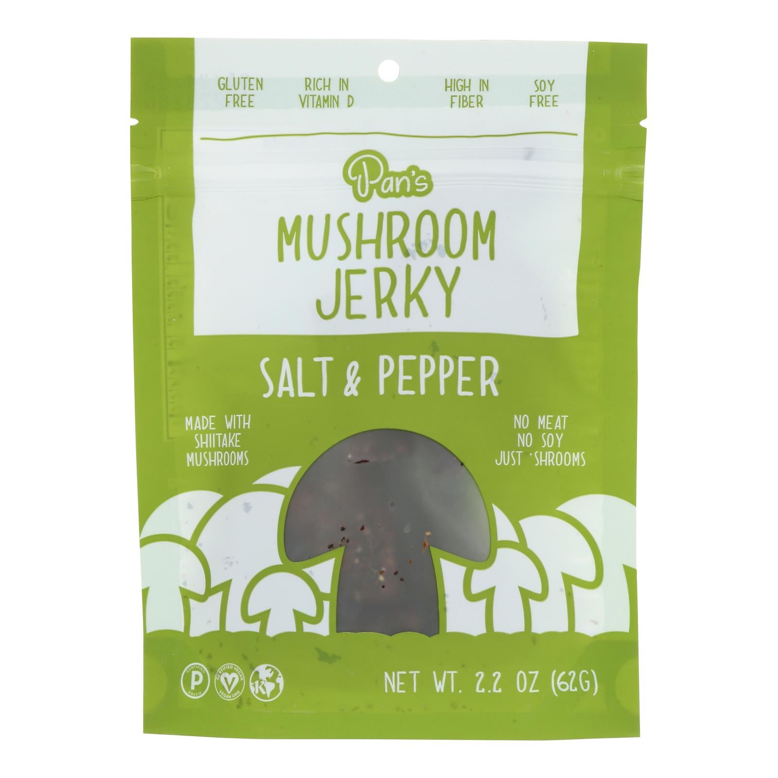 Pan's - Mushroom Jerky Salt Pppr - Case Of 6-2.2 Oz