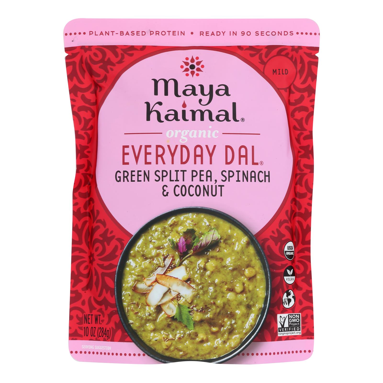 Maya Kaimal - Organic Everyday Dal - Green Split Pea Spinach Coconut - Cs Of 6 -10 Oz