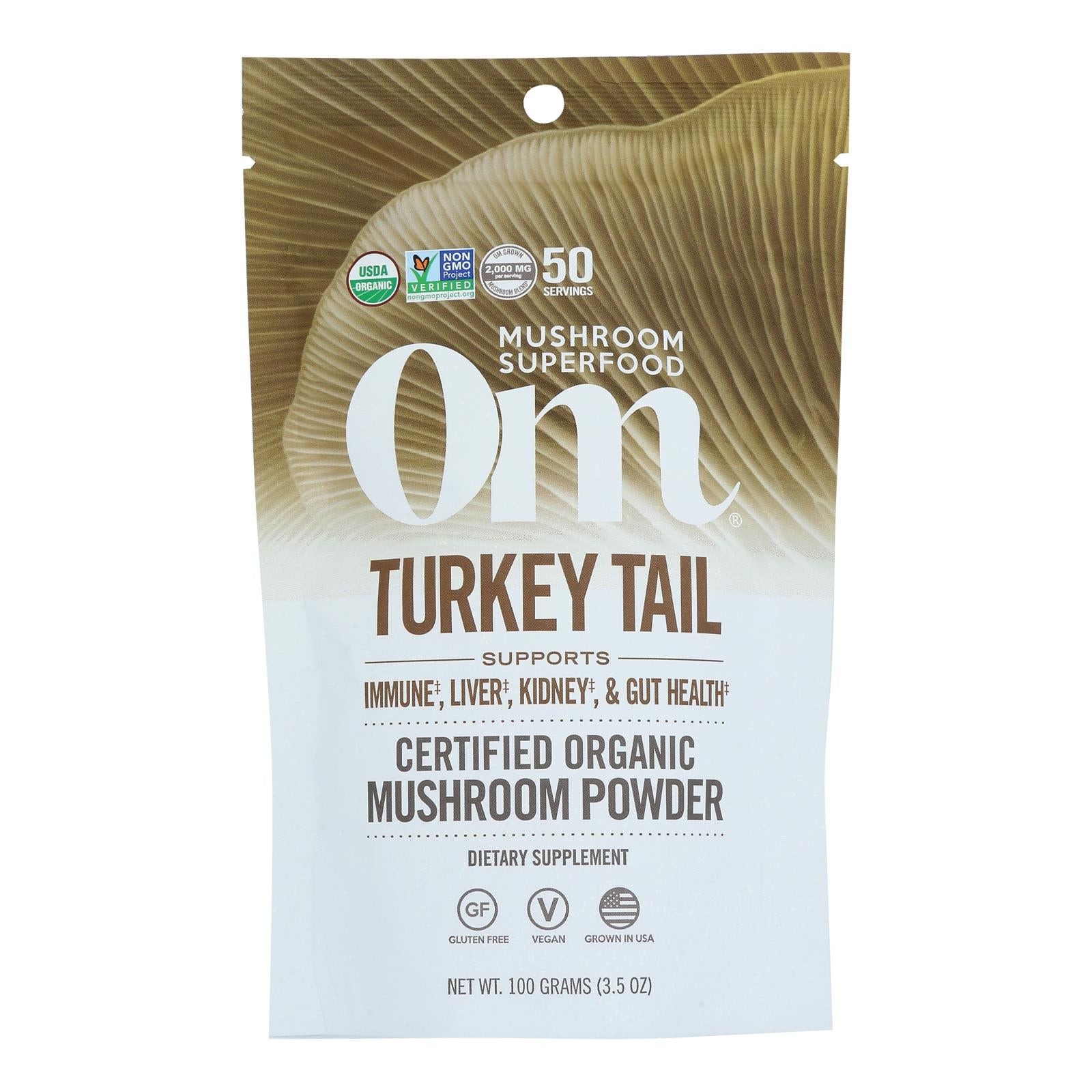 Om - Trkey Tail Organic Powder 100grm - 1 Each - 3.5 Oz