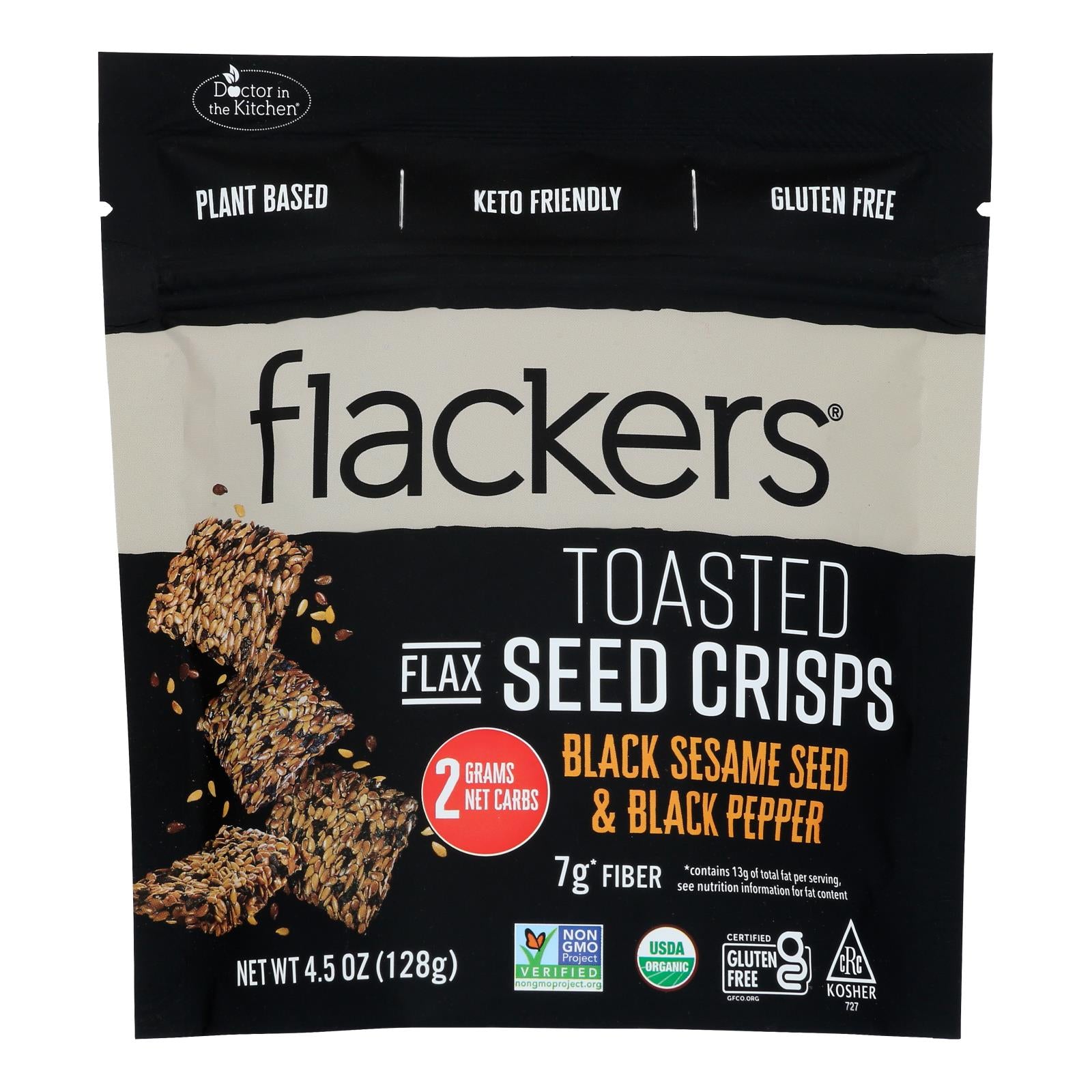 Dr. In The Kitchen - Flackers Black Sesame Pepp - Case Of 6 - 4.5 Oz