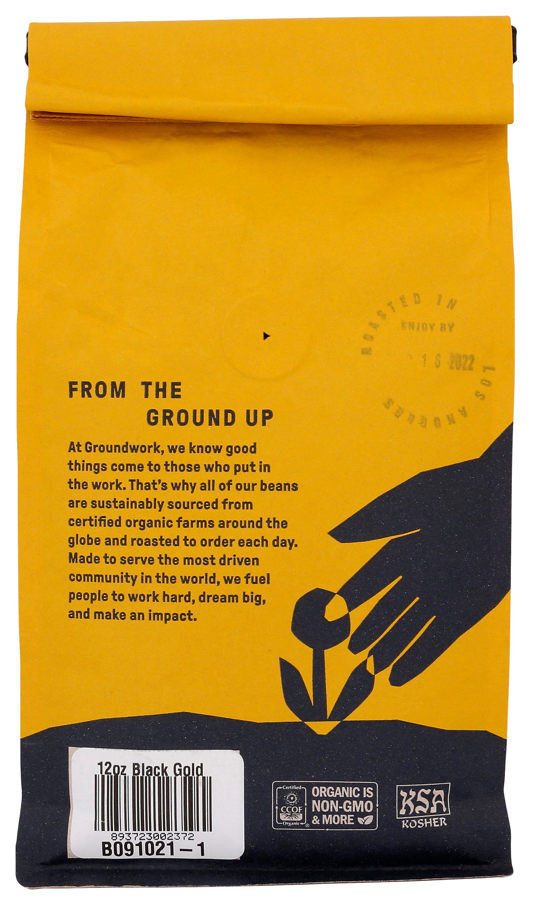 GROUNDWORK COFFEE COFFEE WB BLACK GOLD ORG - Case of 6