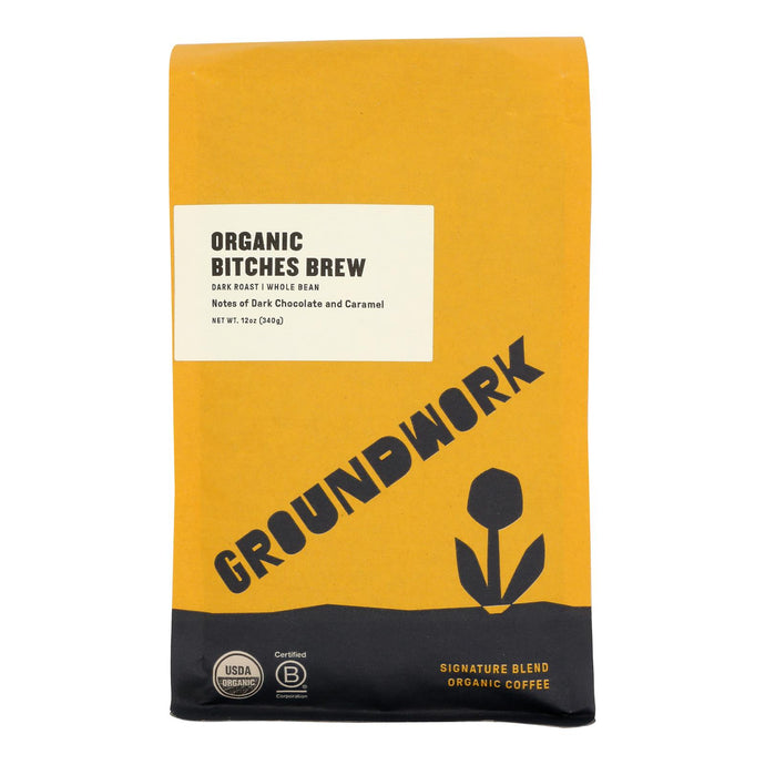 Groundwork - Coffee Organic Btch Brw Dk Roasted - Case Of 6-12 Oz