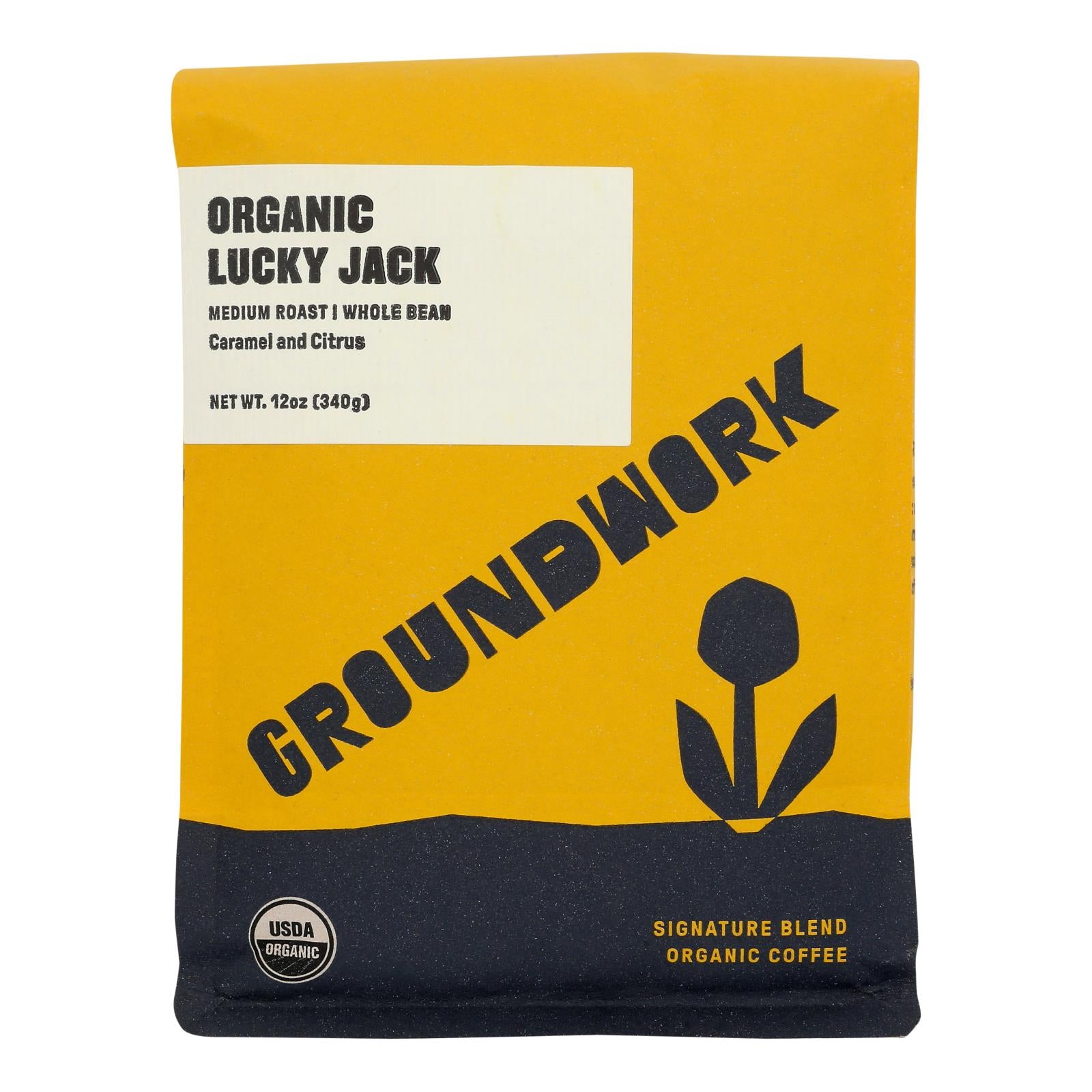 Groundwork - Coffee Organic Lky Jk Medium Roasted - Case Of 6-12 Oz