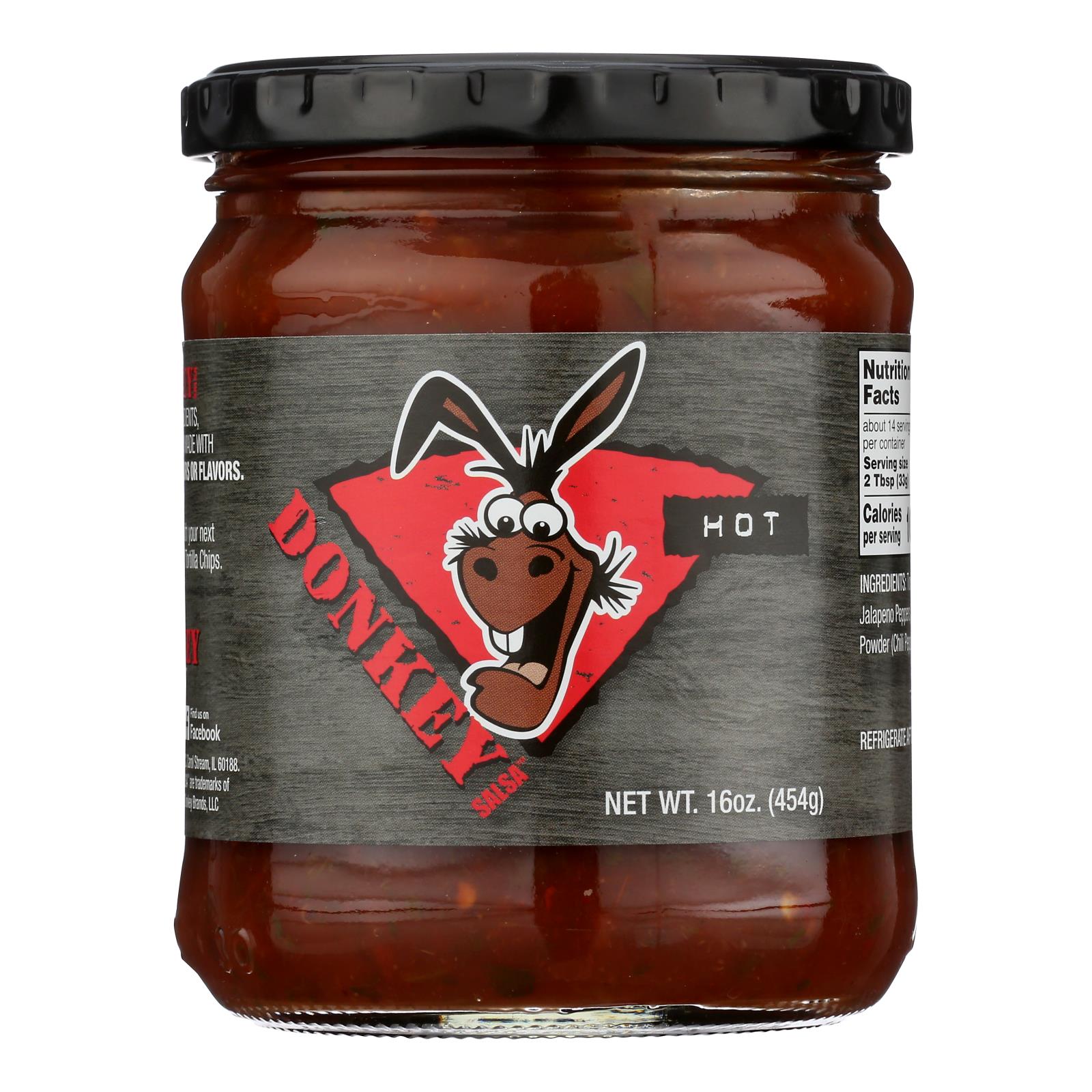 Donkey Chips - Salsa - Hot - Case of 6 - 16 oz.