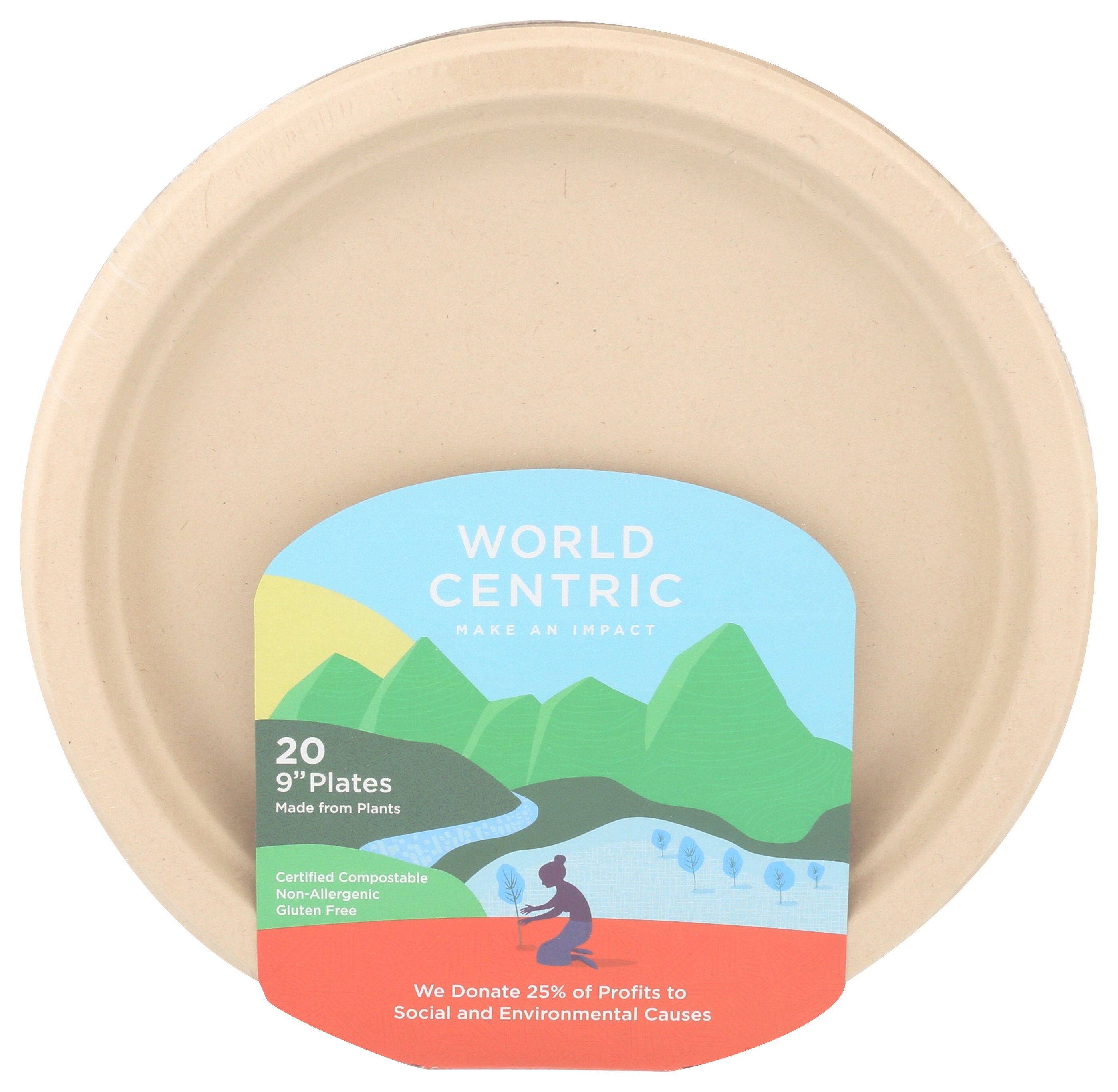 WORLD CENTRIC PLATE FIBER 9IN