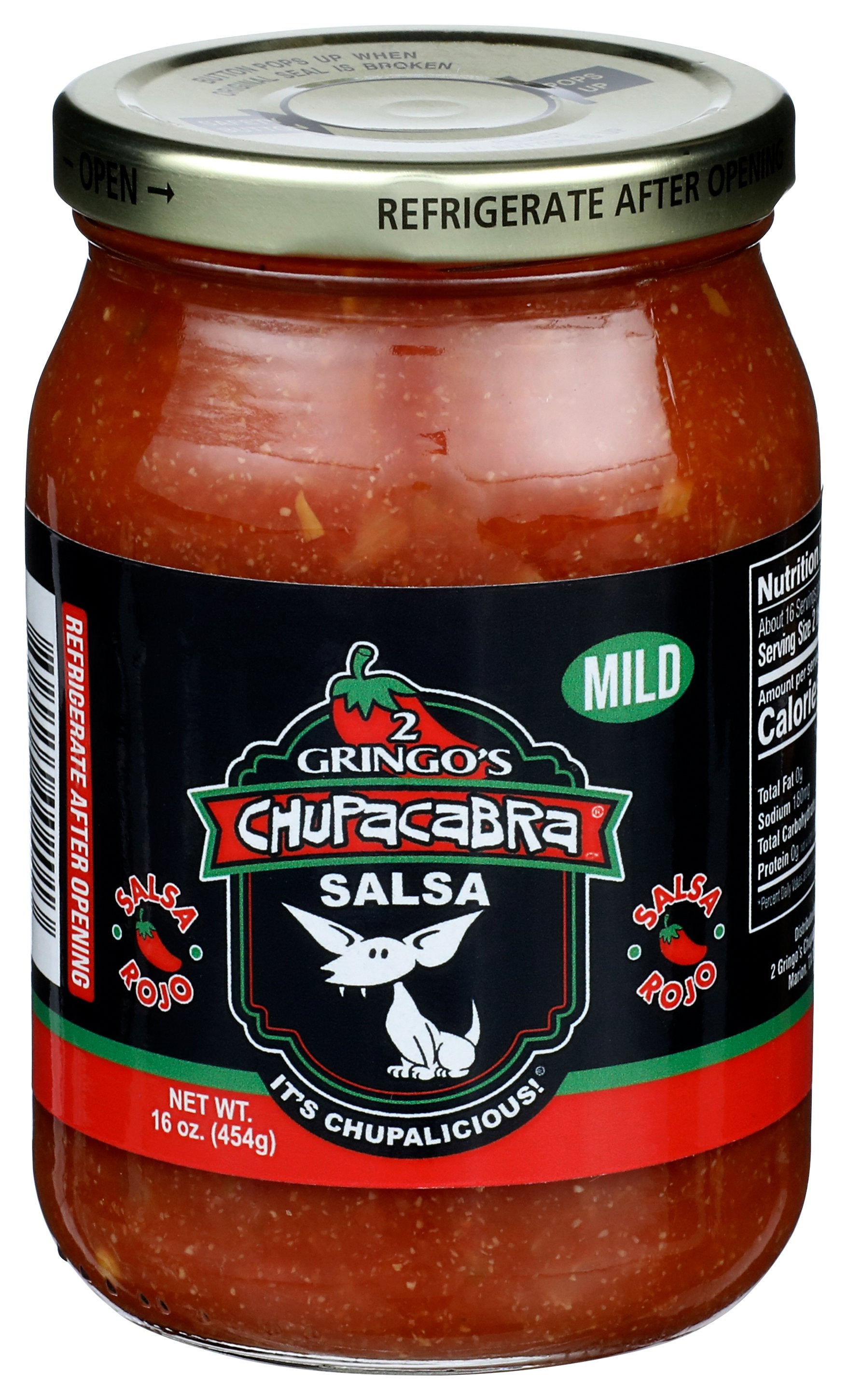 2 GRINGOS CHUPACABRA SALSA MILD CHUPACABRA - Case of 6