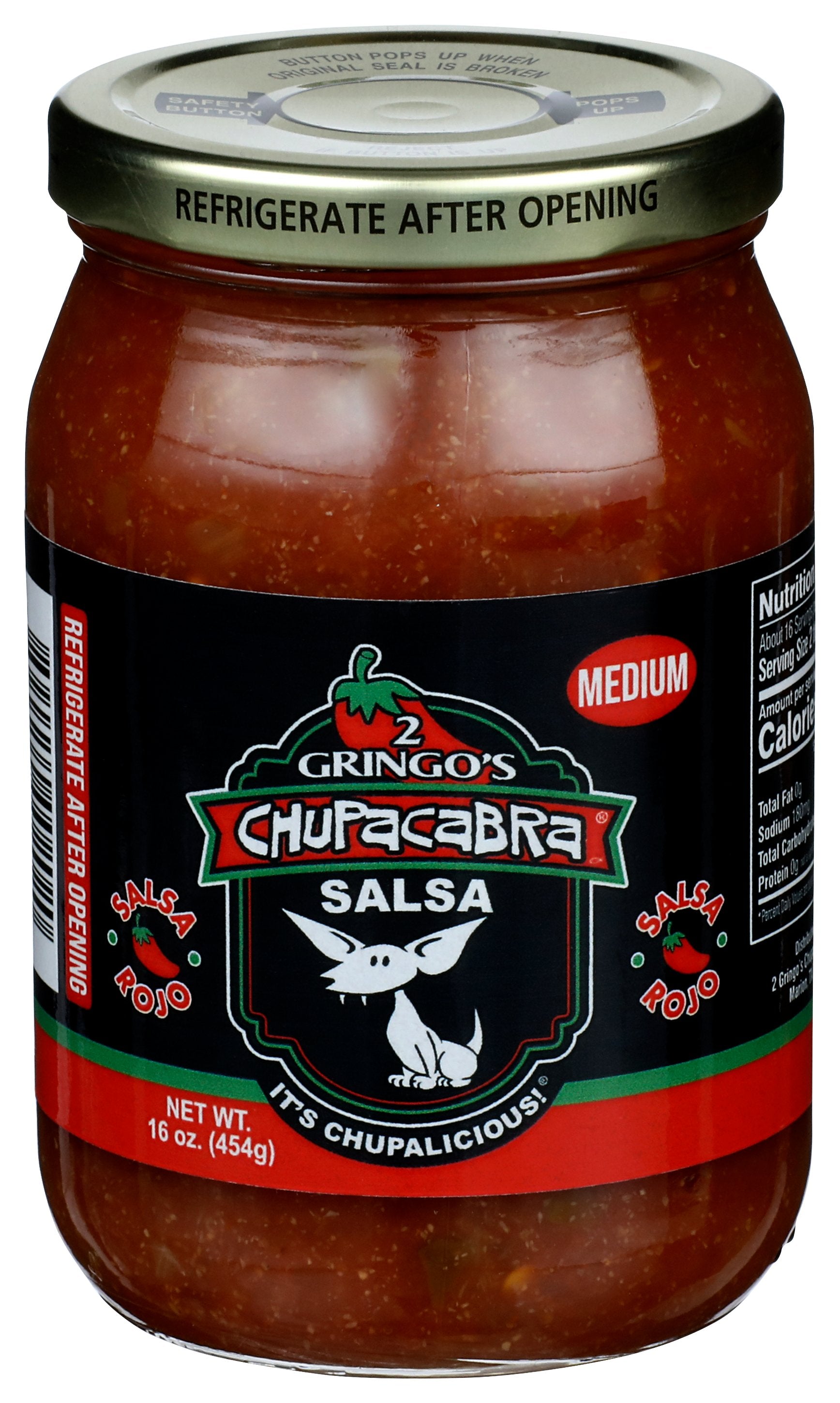 2 GRINGOS CHUPACABRA SALSA MEDIUM CHUPACABRA - Case of 6