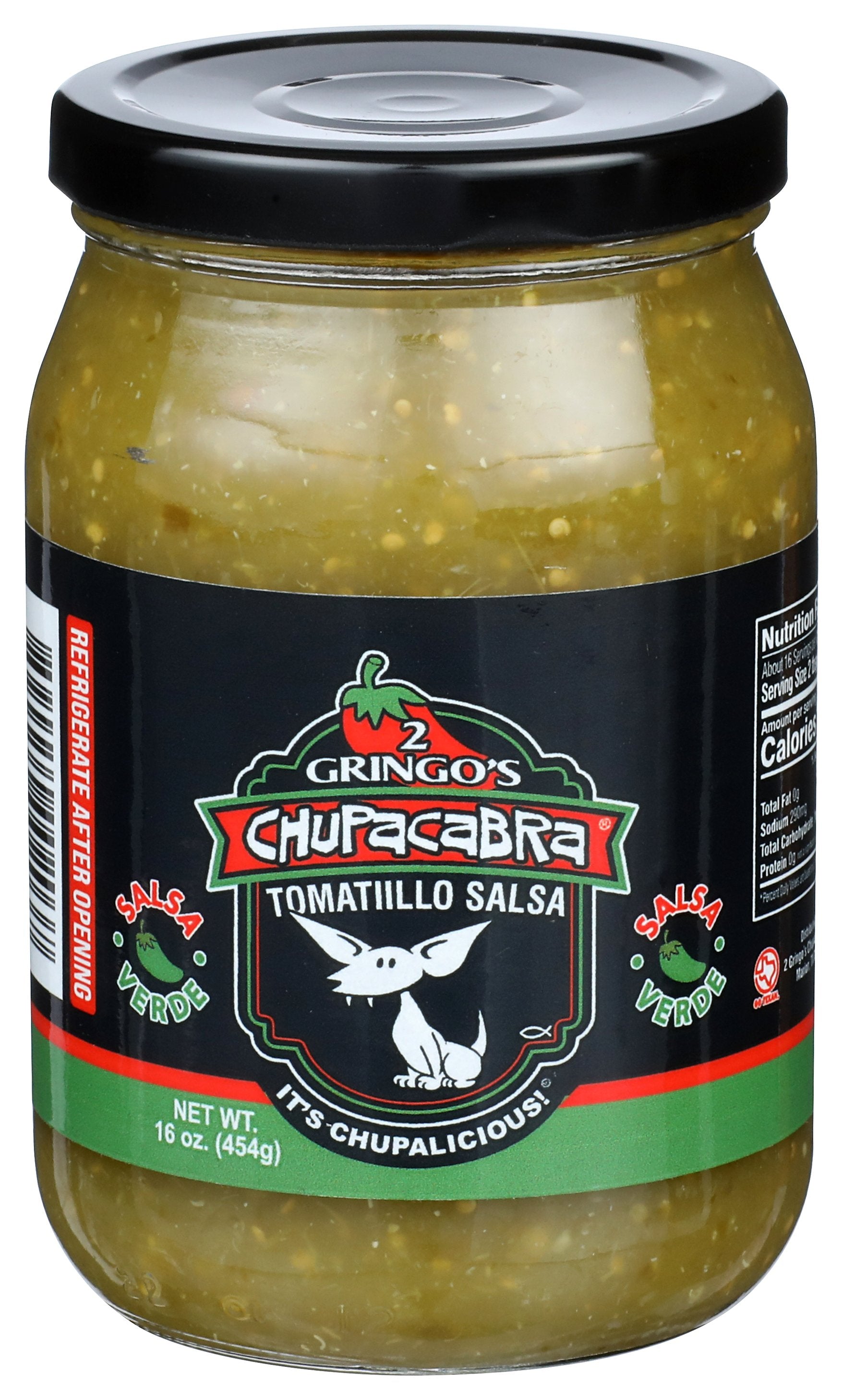 2 GRINGOS CHUPACABRA SALSA TOMATILLA CHUPACAB - Case of 6